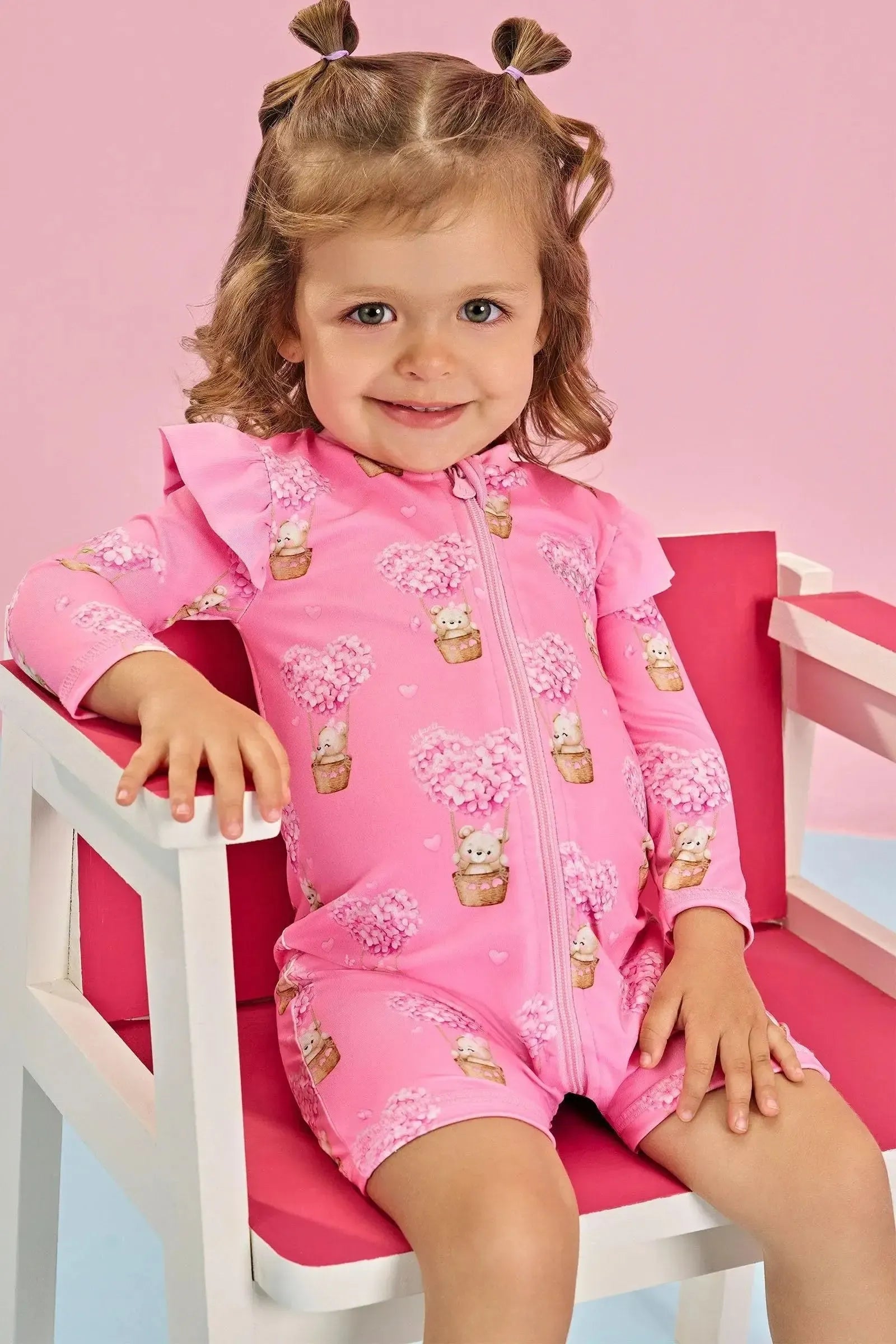 Macacão em Malha Uv Dry com Proteção Uv 50+ 84855 Infanti Bebê Menina