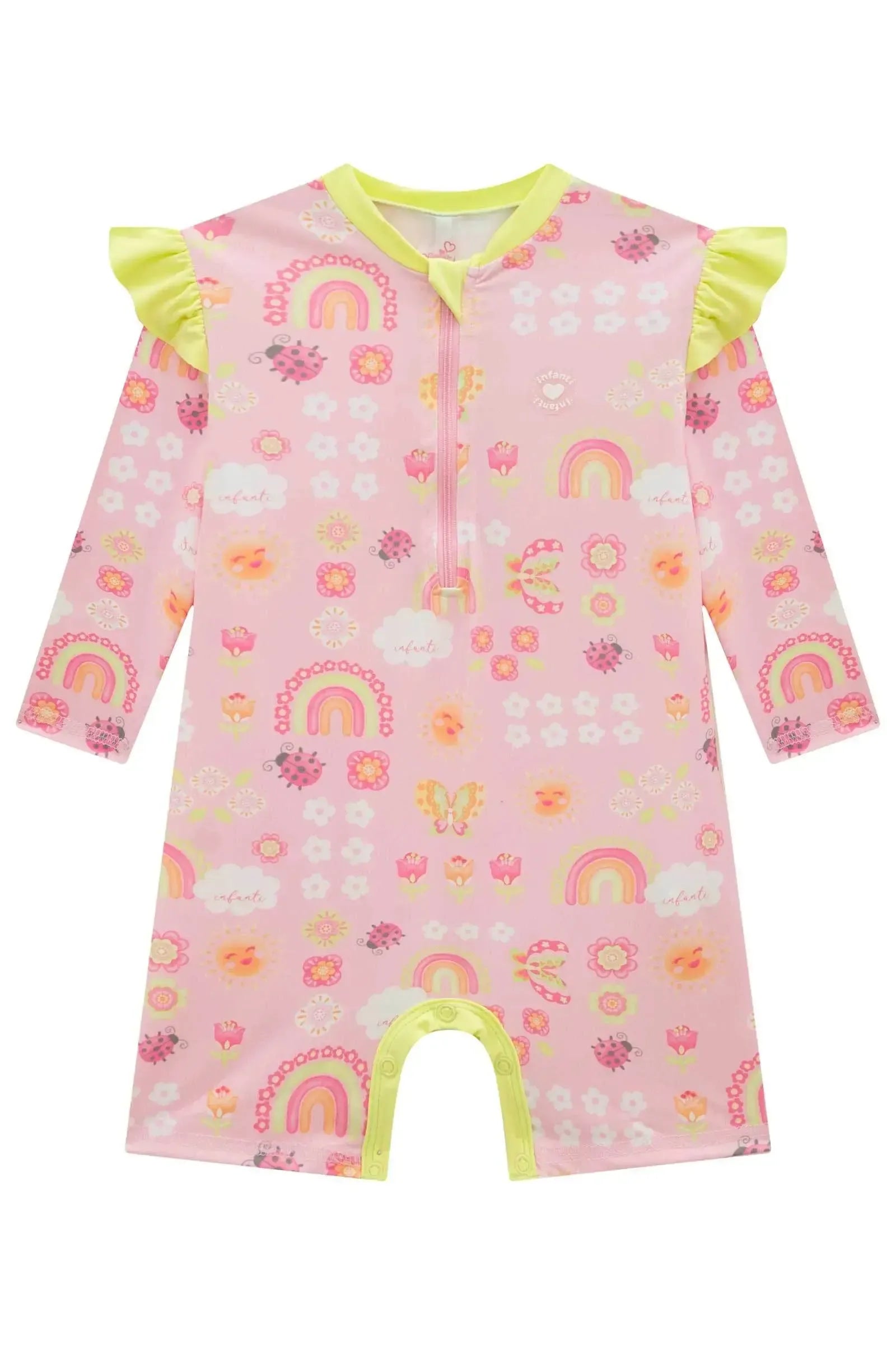 Macacão em Malha UV Dry com Proteção UV 50+ 99154 Infanti Bebê Menina