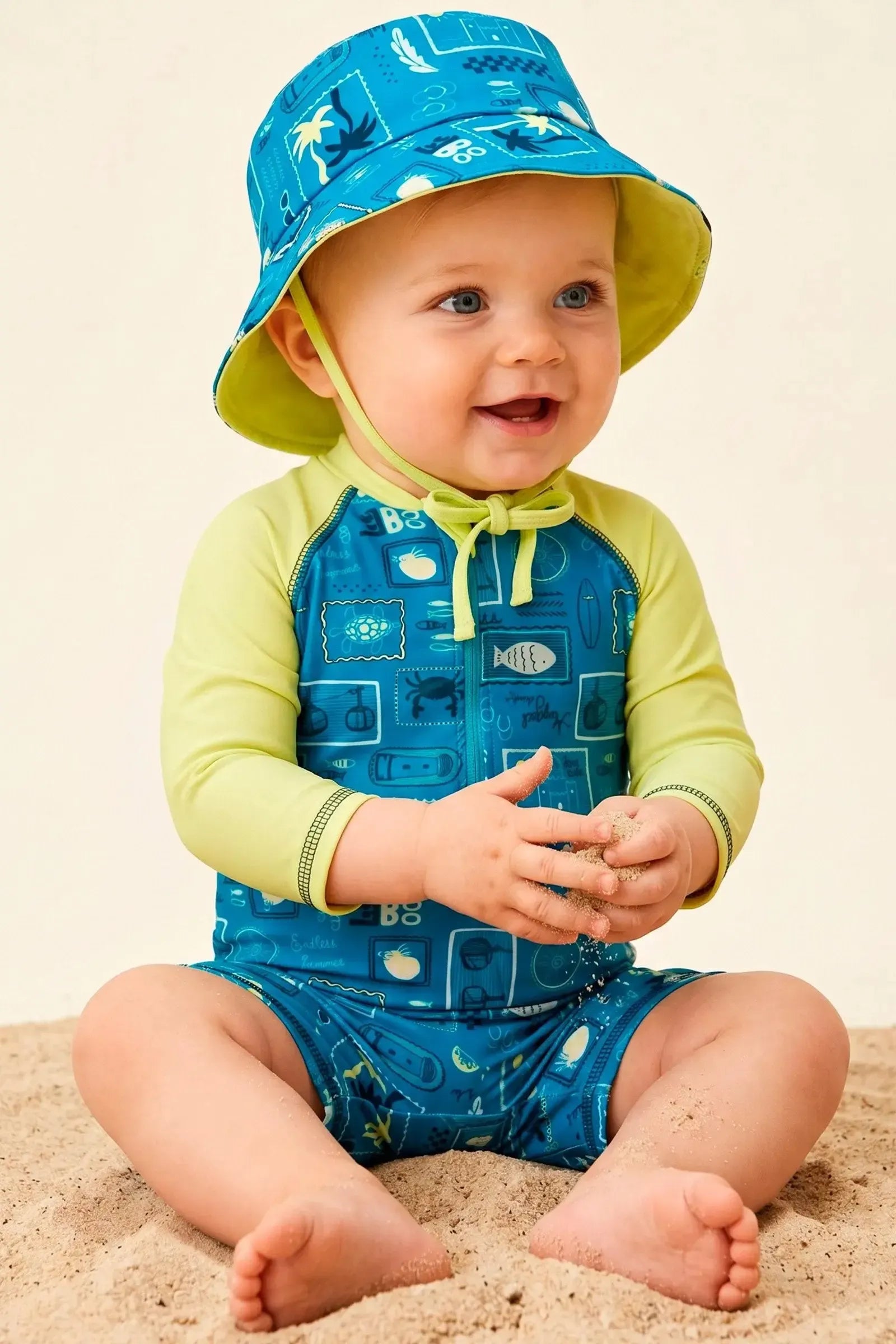 Macacão em Malha UV Dry com Proteção UV 50+ 99279 LucBoo Bebê Menino