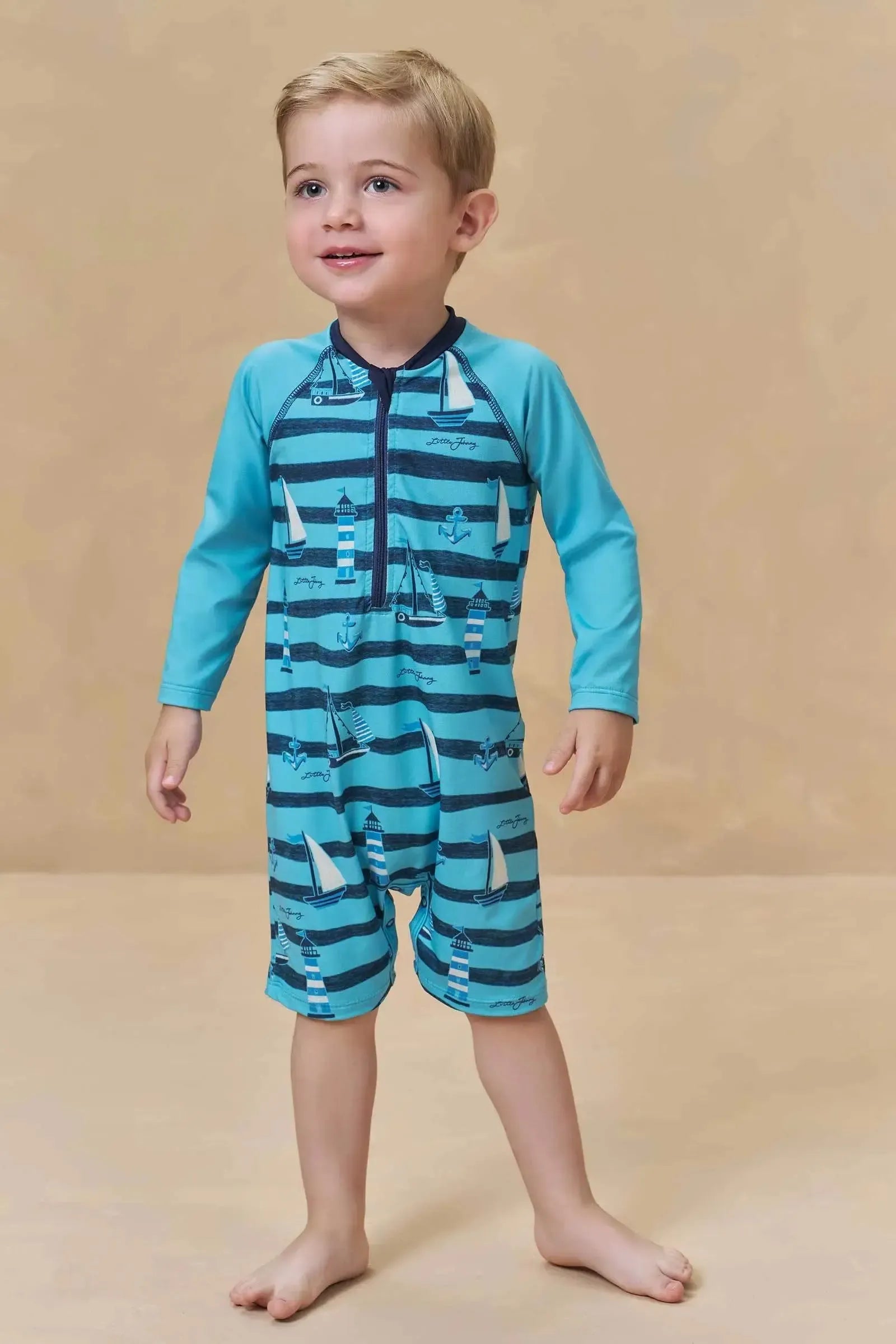 Macacão em Malha Uv Dry com Proteção UV50+ 95739 Johnny Fox Bebê Menino