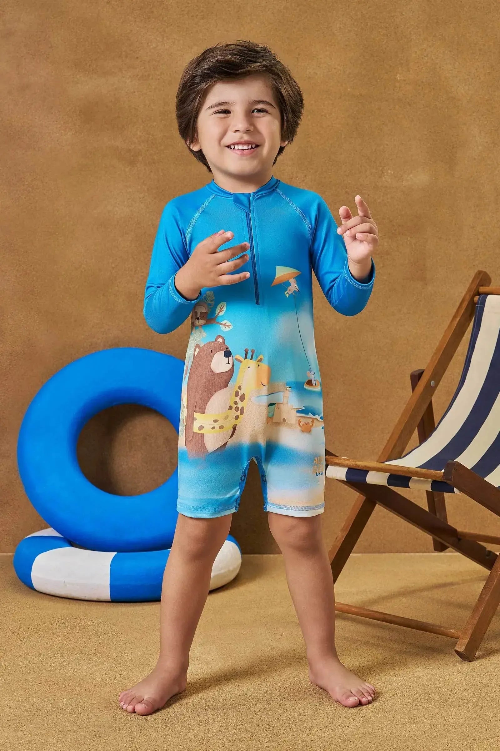 Macacão em Malha UV Dry com Proteção UV50+ 95740 LucBoo Bebê Menino