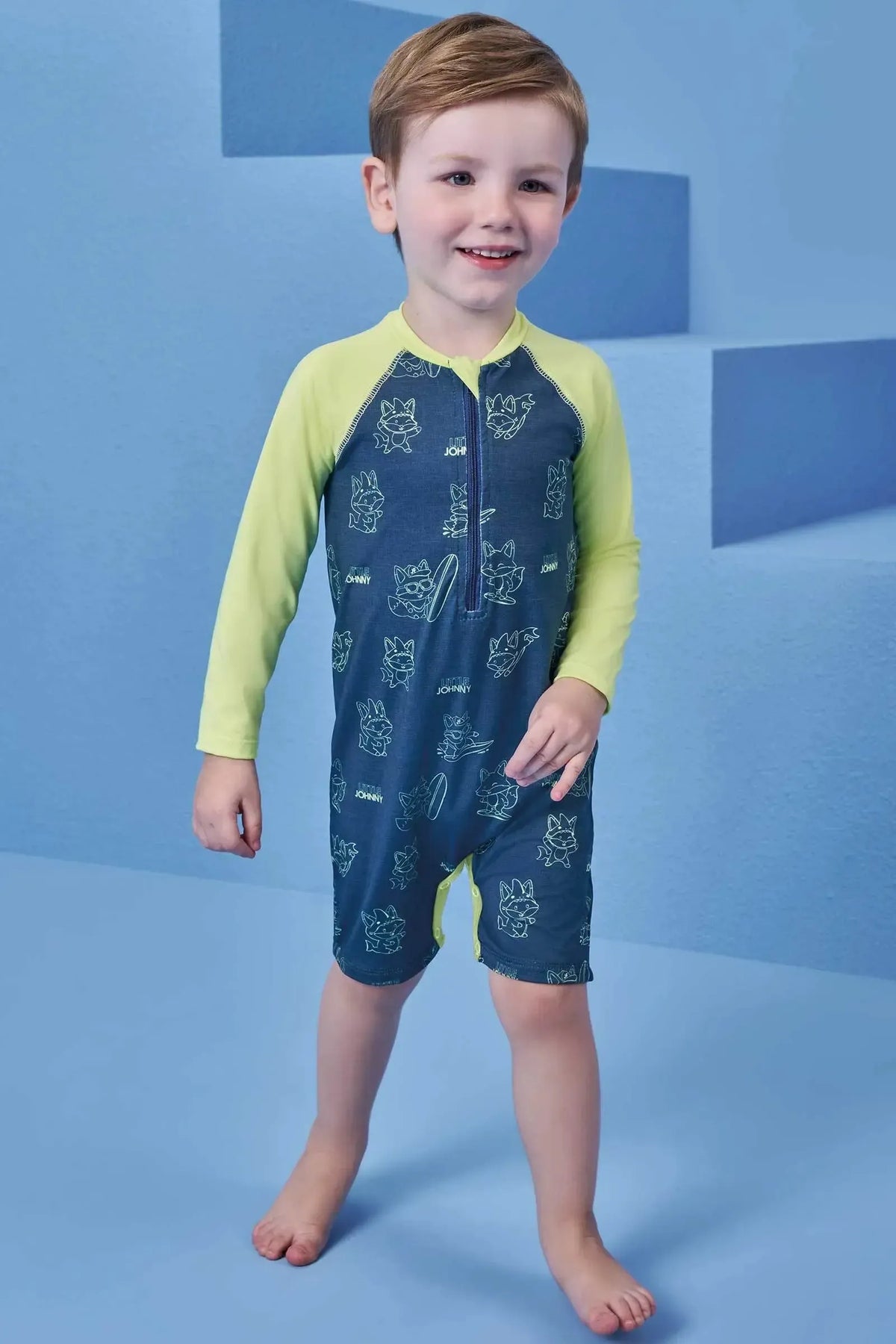 Macacão em Malha Uv Dry com Proteção UV50+ 99551 Johnny Fox Bebê Menino