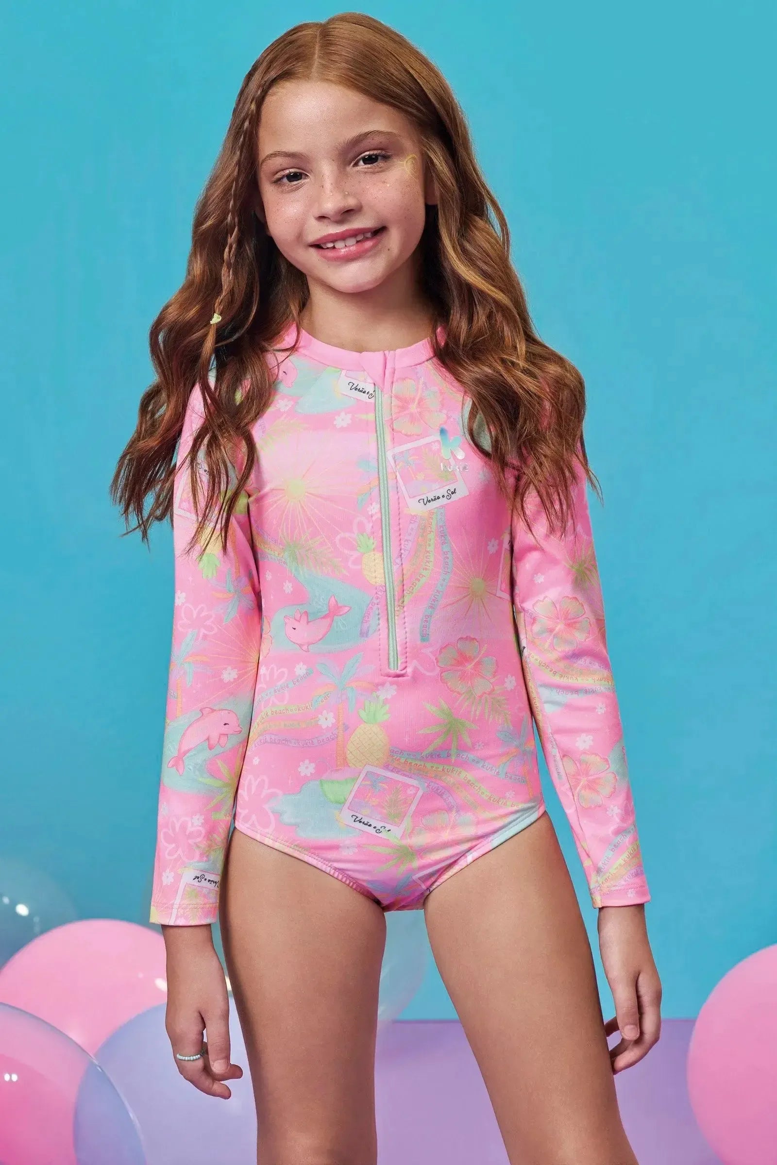 Maiô em Malha com Proteção UV50+ 99083 Kukiê Infantil Menina
