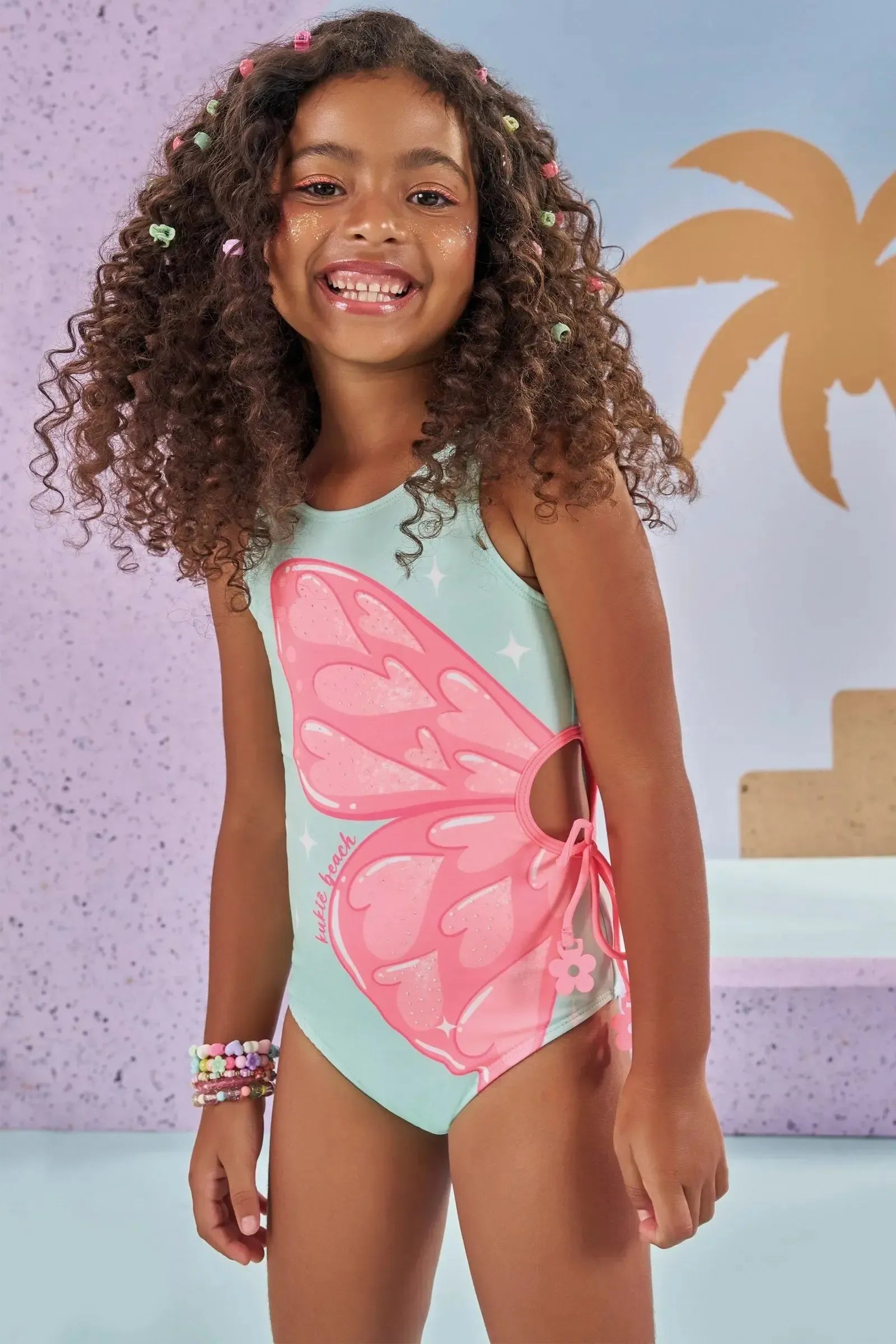 Maiô em Malha com Proteção UV50+ 87446 Kukiê Infantil Menina