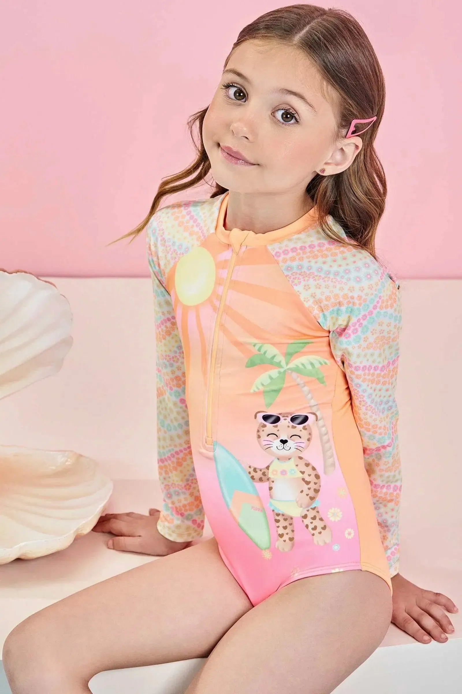 Maiô em Malha Uv Dry com Proteção Uv 50+ 84507 Infanti Infantil Menina