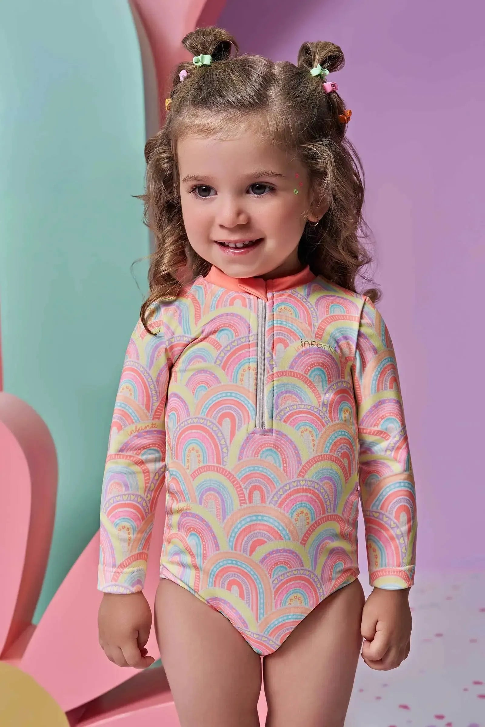 Maiô em Malha UV Dry com Proteção UV 50+ 93185 Infanti Bebê Menina