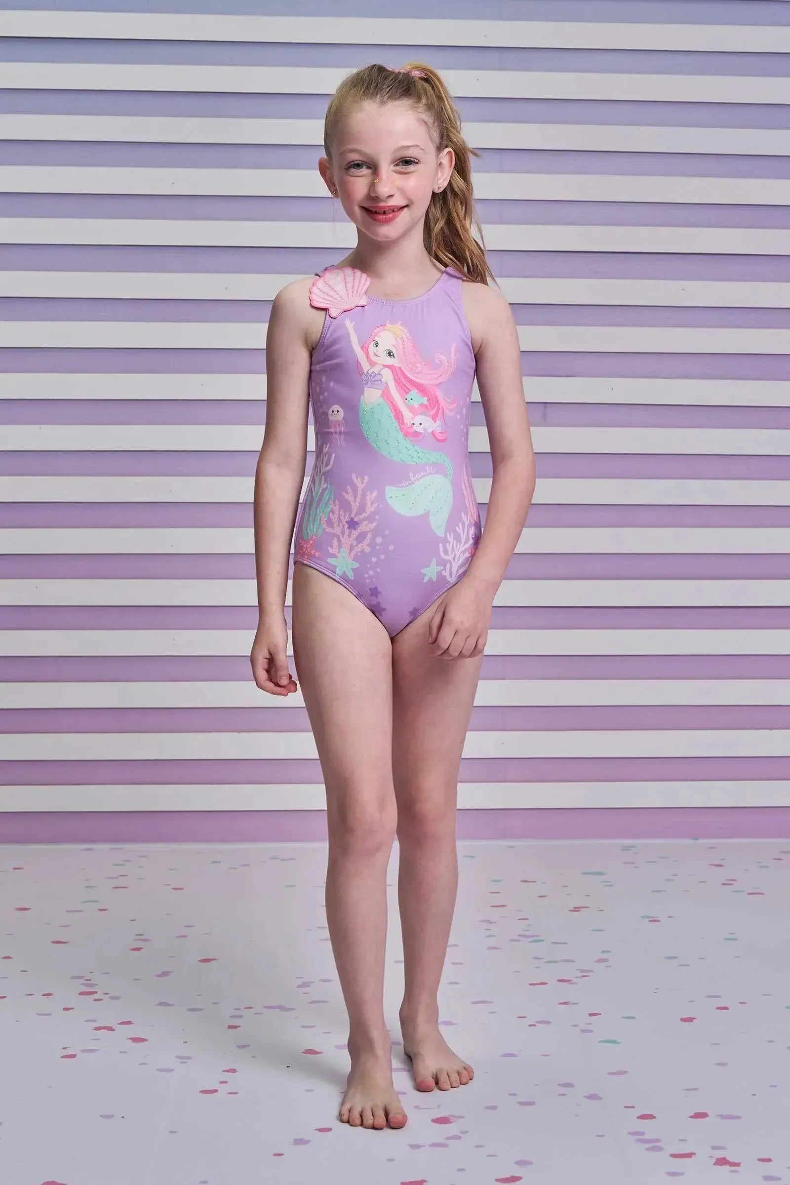Maiô em Malha UV Dry com Proteção UV 50+ 95255 Infanti Infantil Menina