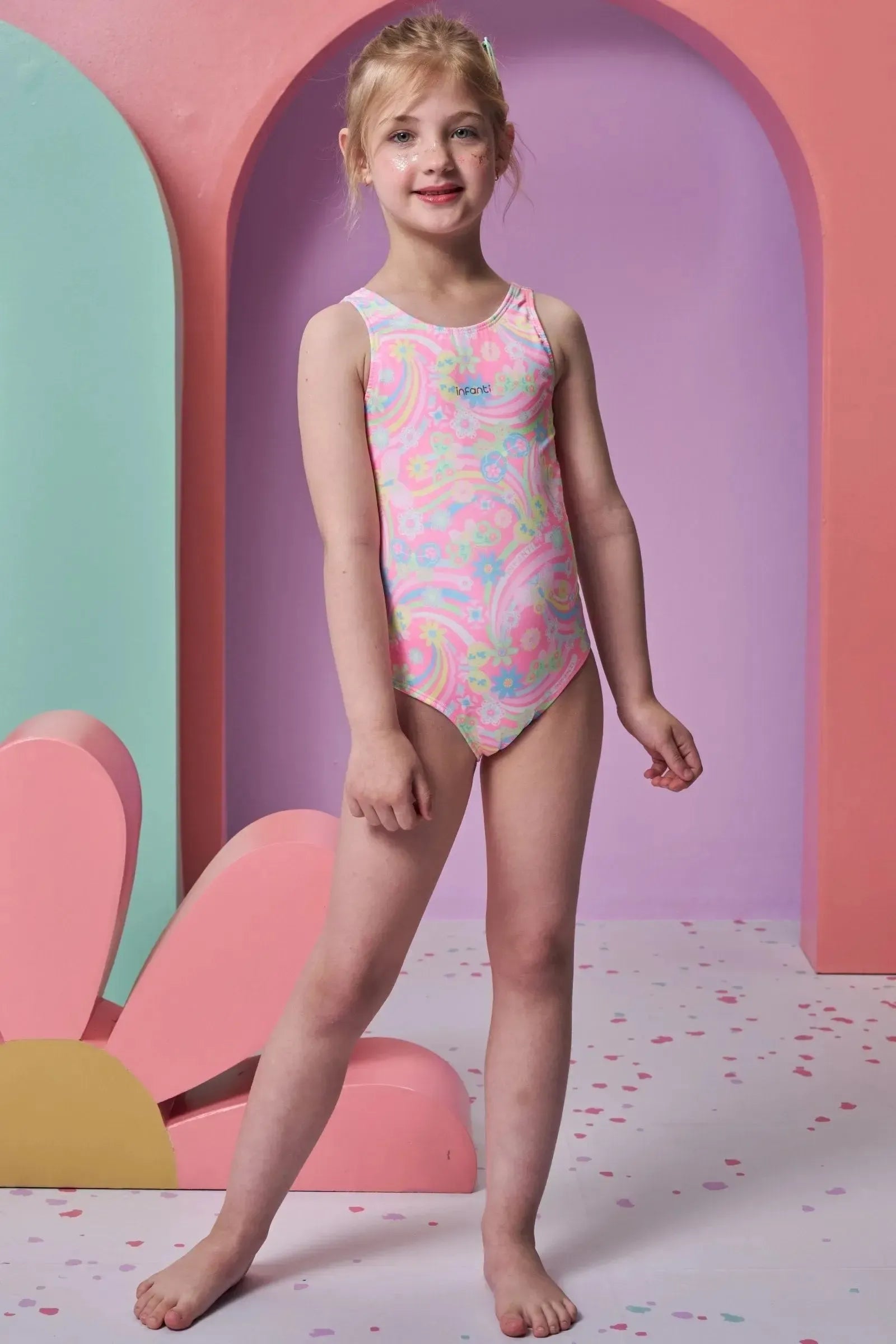 Maiô em Malha UV Dry com Proteção UV 50+ 95912 Infanti Infantil Menina
