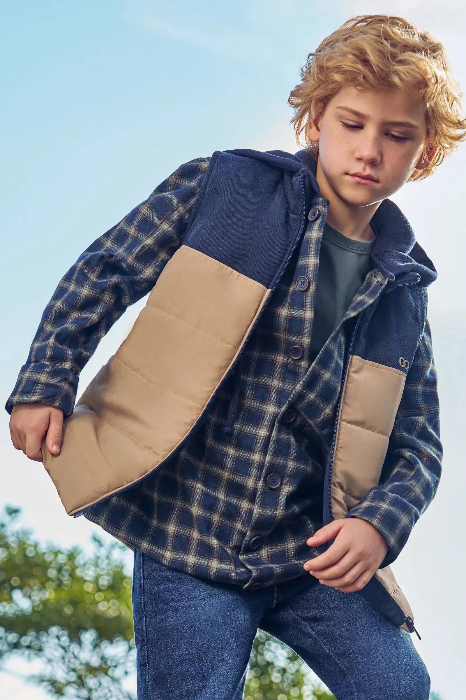 Overshirt em Flanela Xadrez 89725 LucBoo Infantil Menino