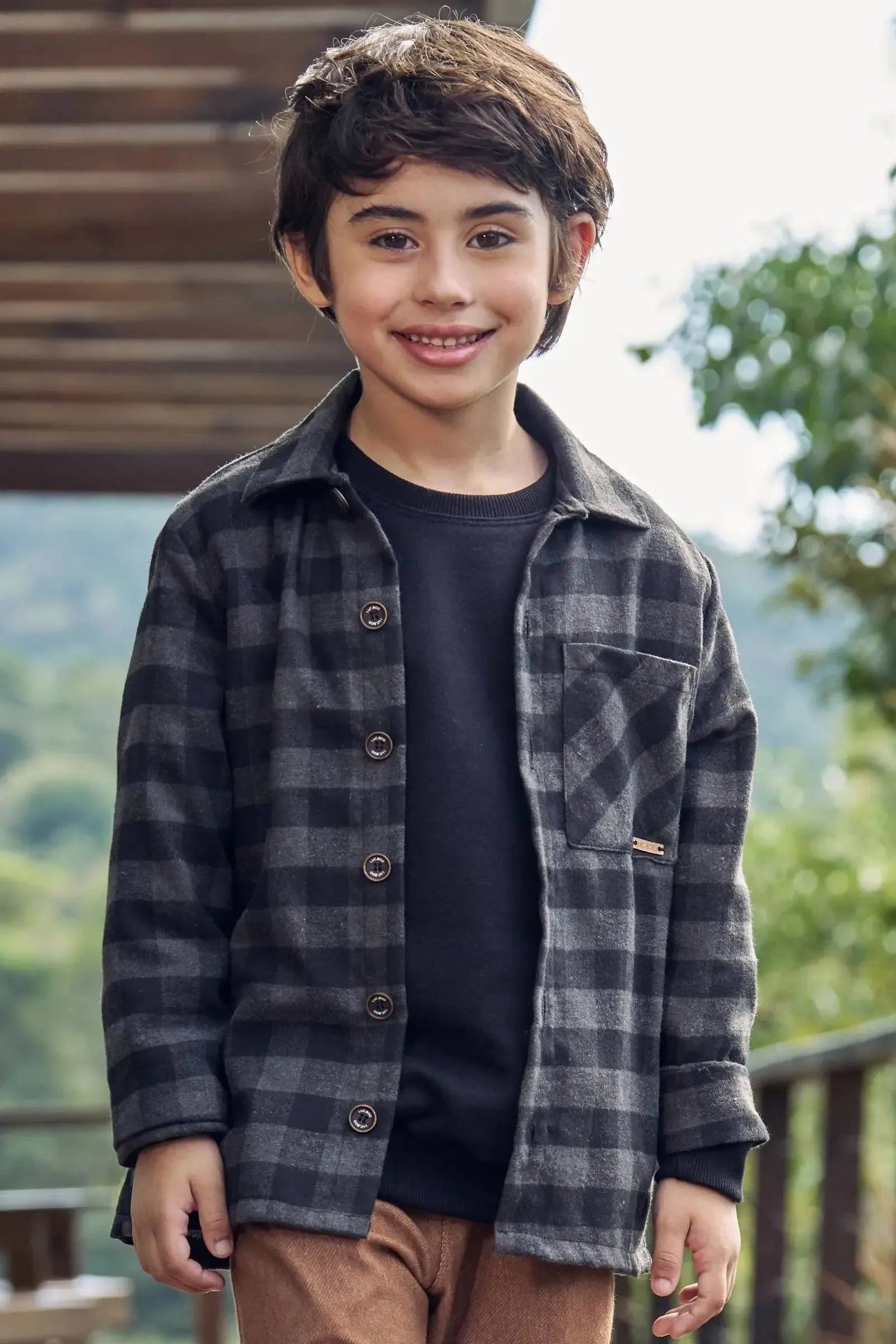 Overshirt em Flanela Xadrez 92061 LucBoo Infantil Menino
