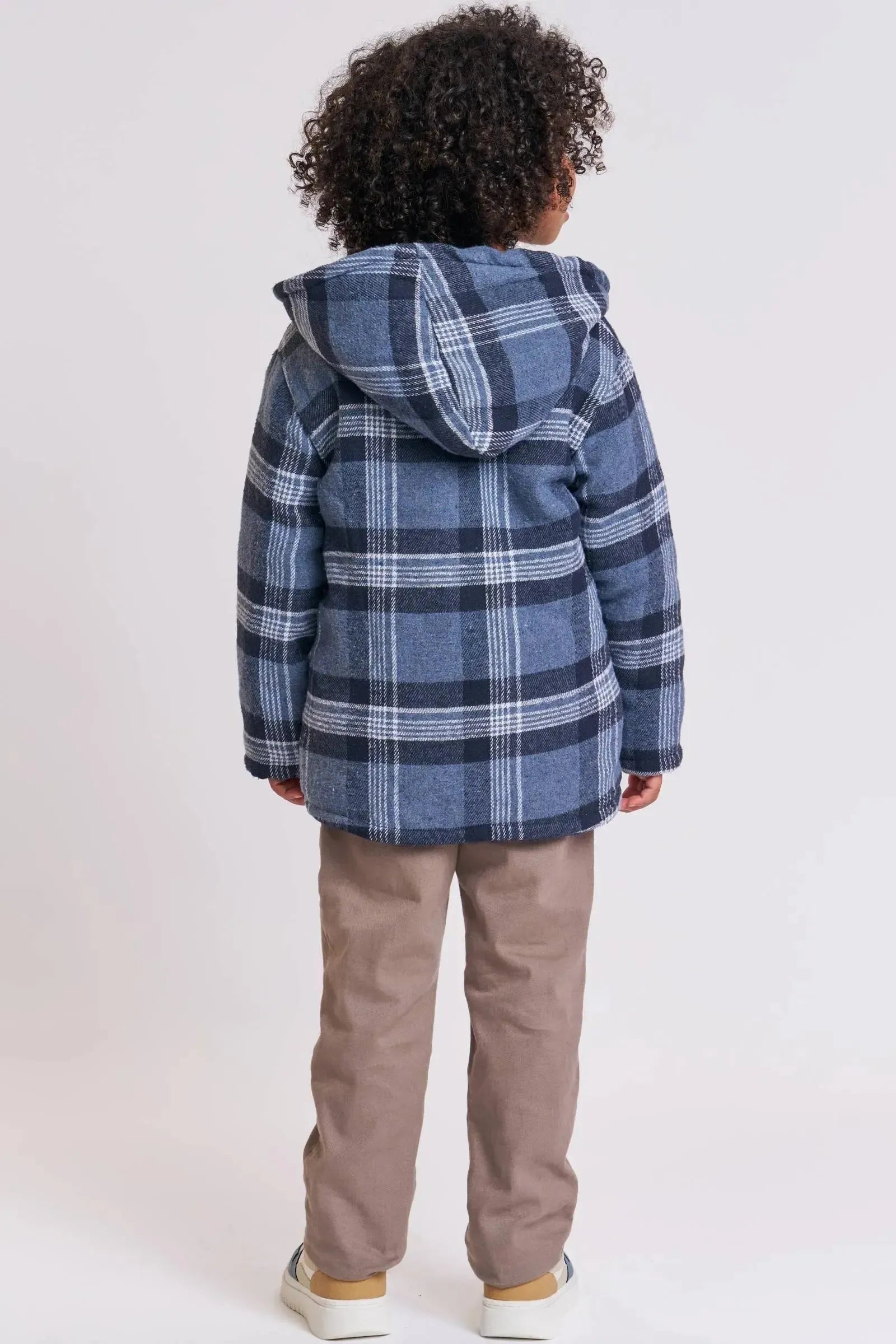 Overshirt em Flanela Xadrez e Forro em Pelo Carneirinho 89475 LucBoo Infantil Menino