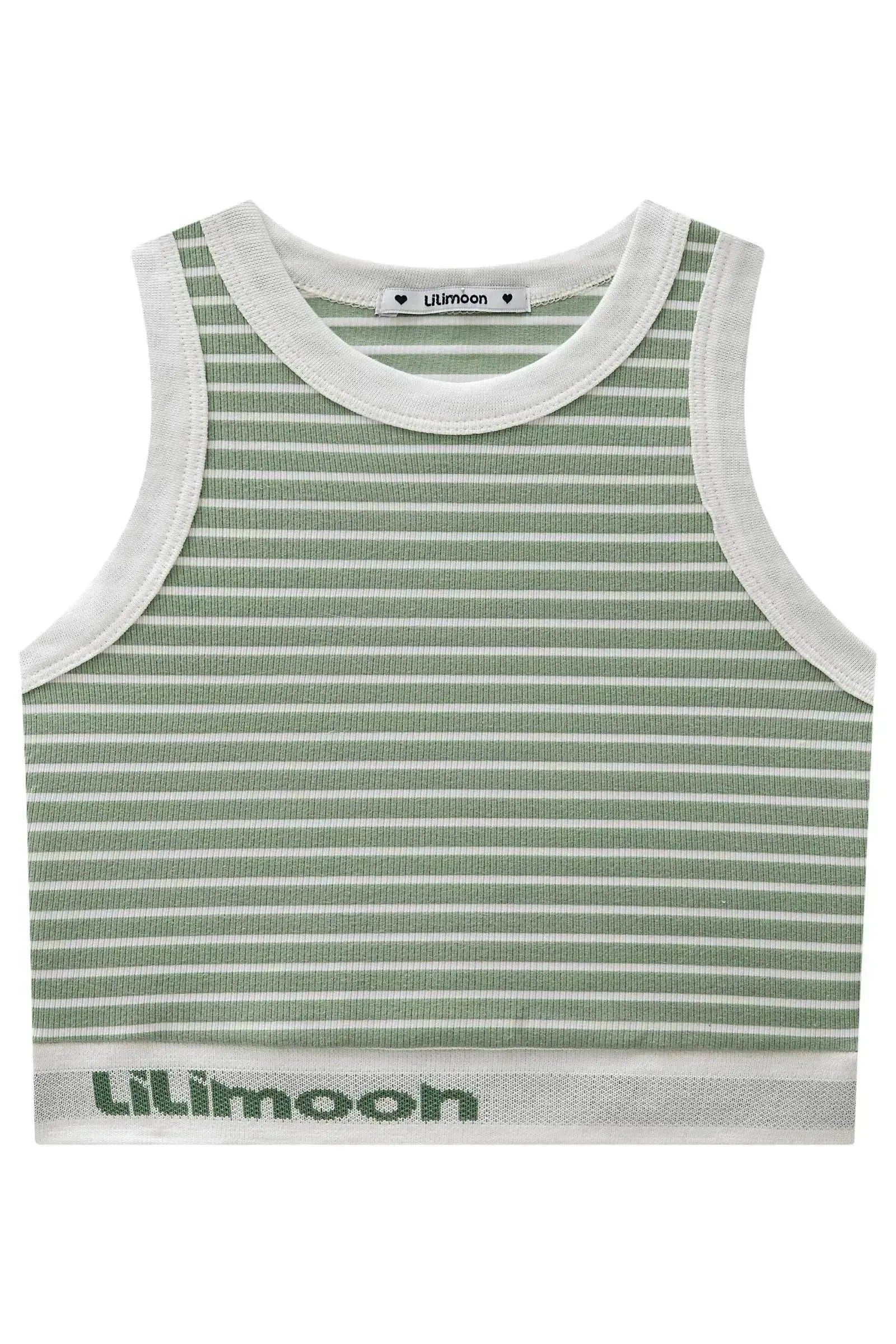 Regata Cropped em Canelado Stripes 82903 Lilimoon Teen Menina