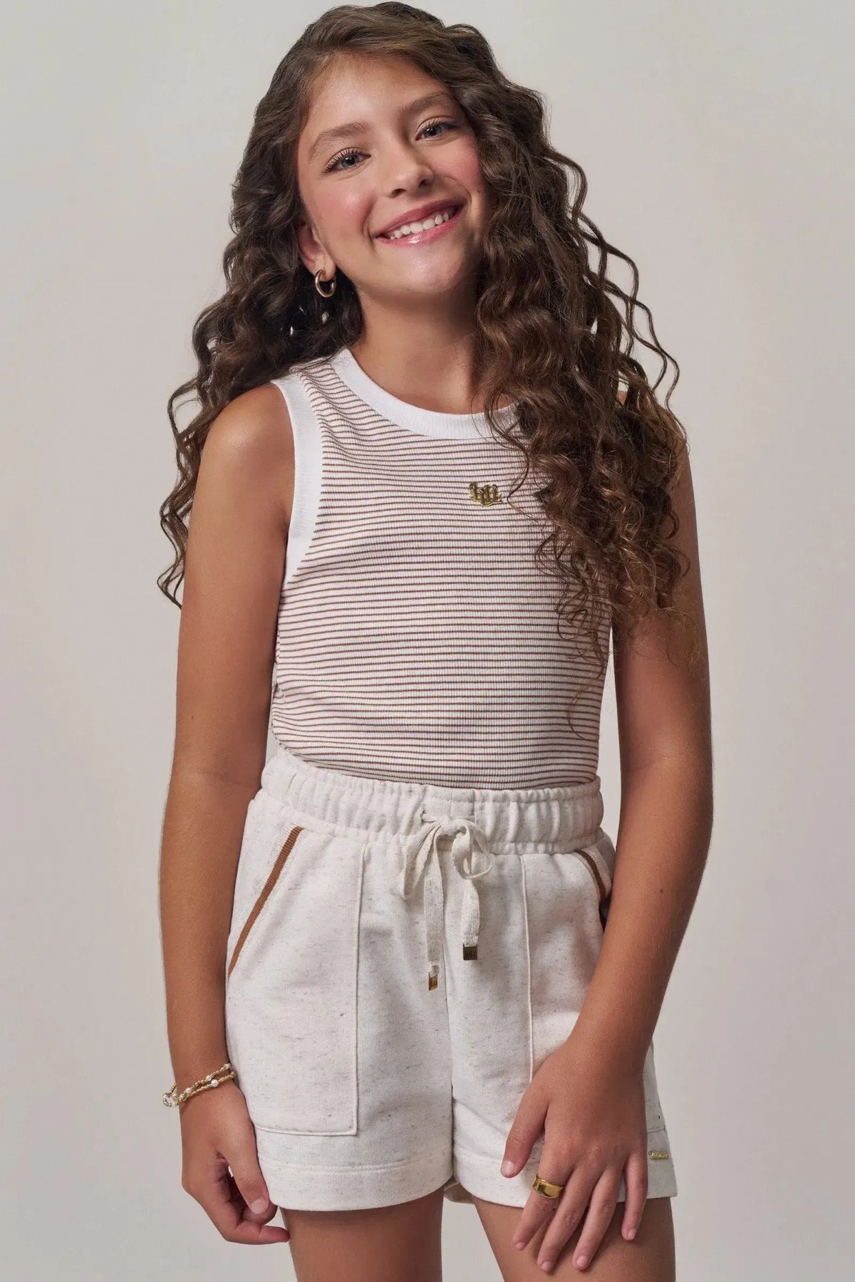 Regata em Canelado Listrado 97962 Lilimoon Teen Menina