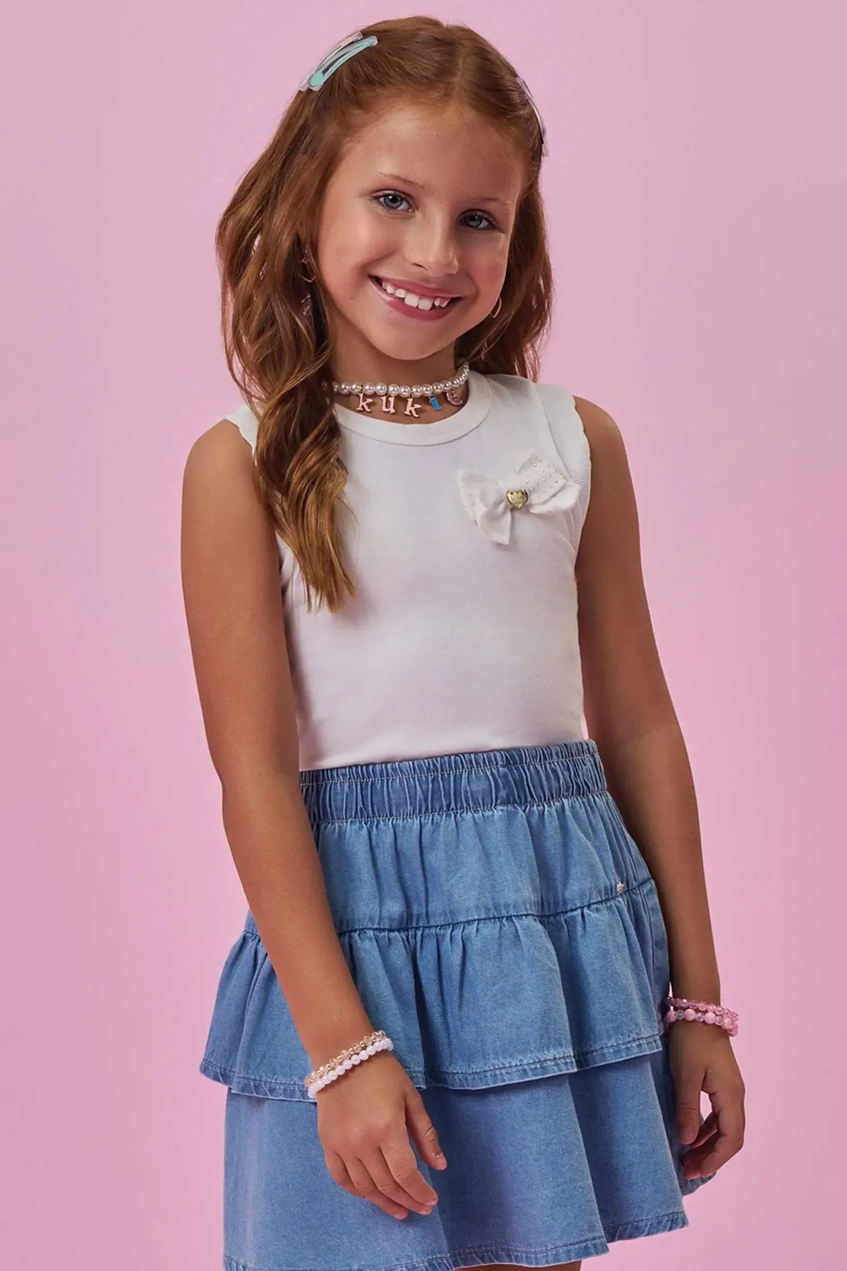 Regata em Cotton 98438 Kukiê Infantil Menina