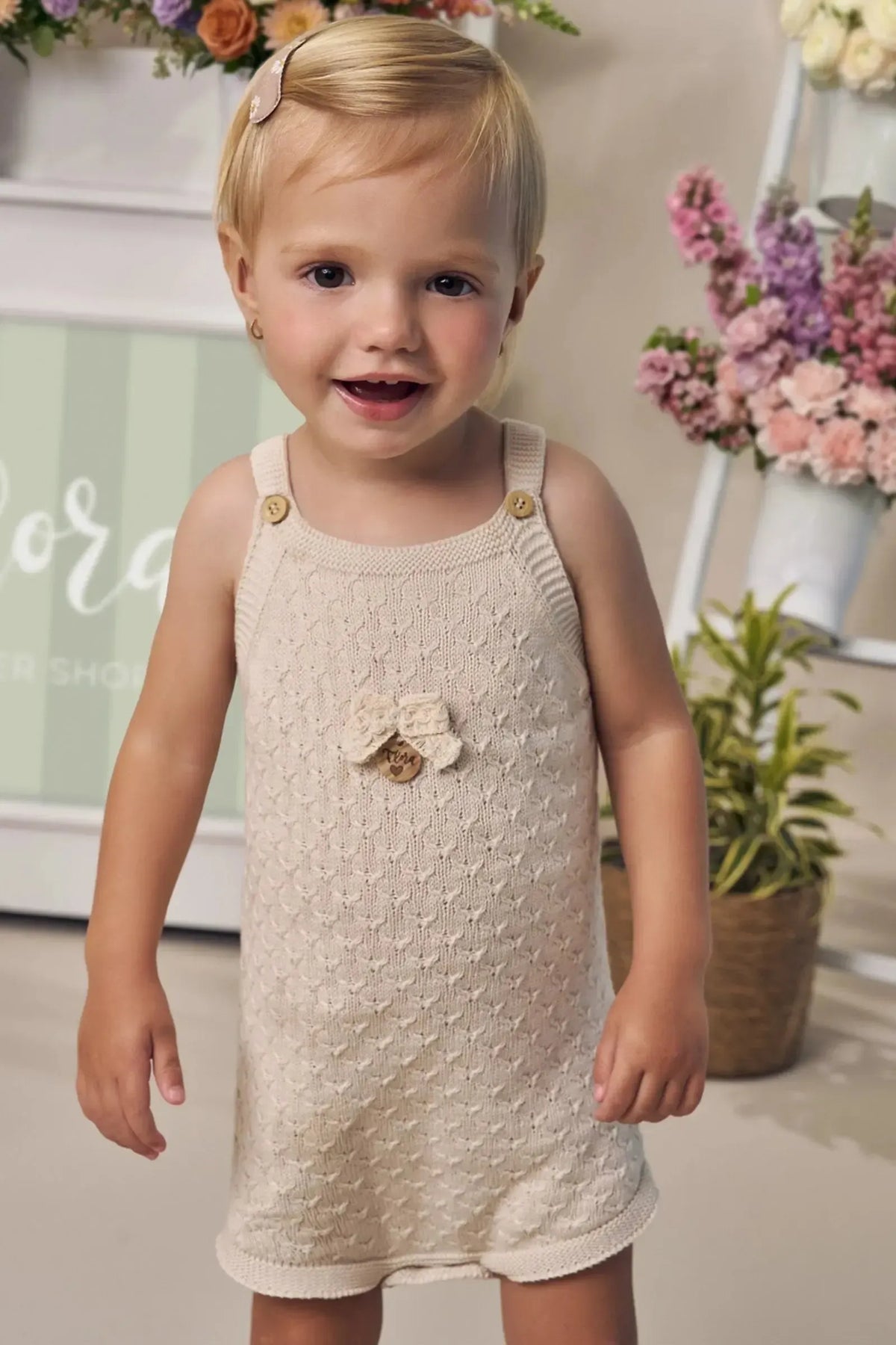 Romper em Tricot 100% Algodão 97550 Infanti Bebê Menina