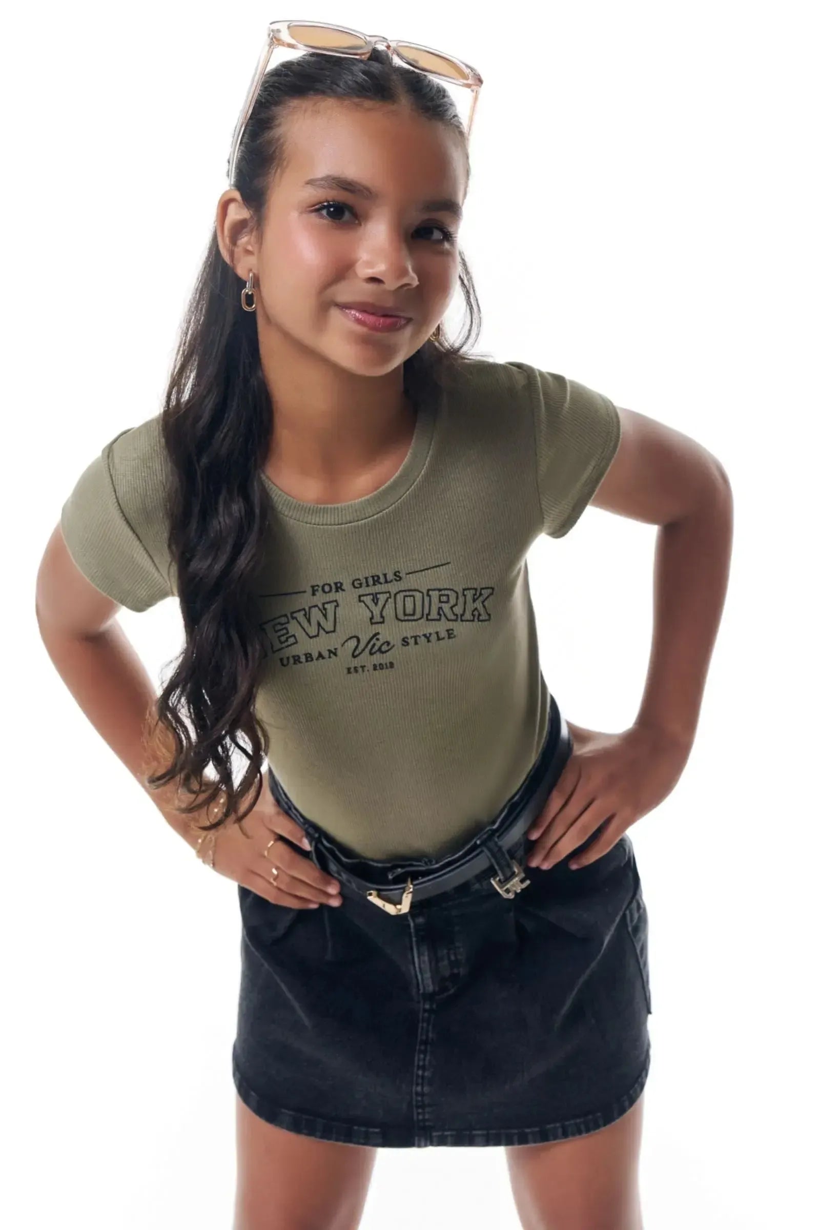 Saia Cargo em Jeans com Elastano 95637 Vic&Vicky Teen Menina
