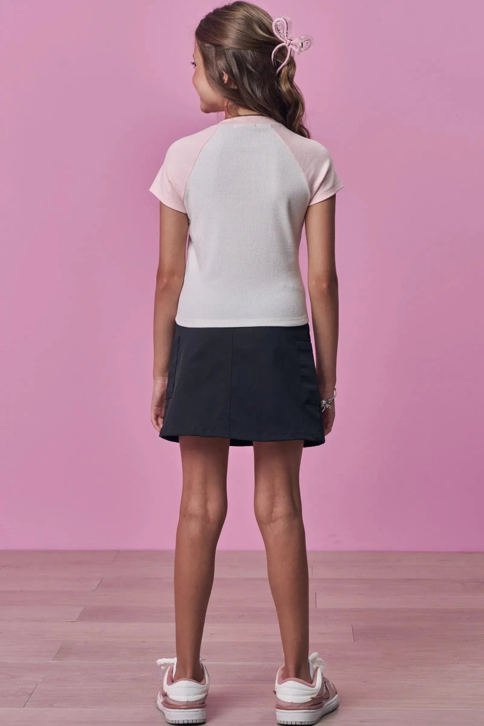 Saia em Alfaiataria Tecno Cargo com Shorts Embutido 97957 Vic Teen Menina