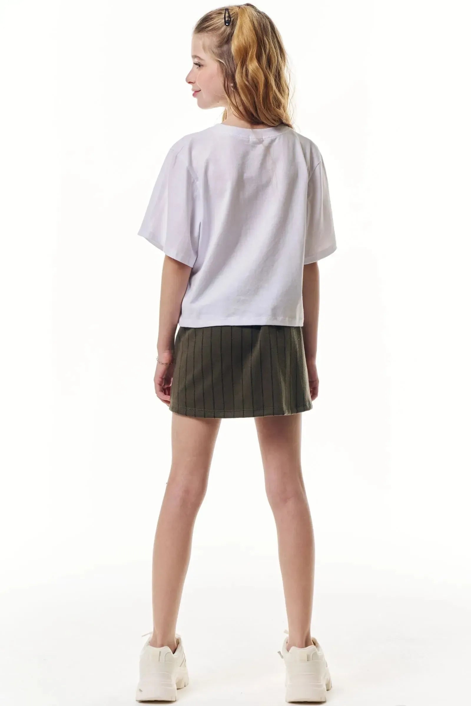 Saia em Malha Tailor Fio Tinto com Shorts Embutido 95984 Vic&Vicky Teen Menina