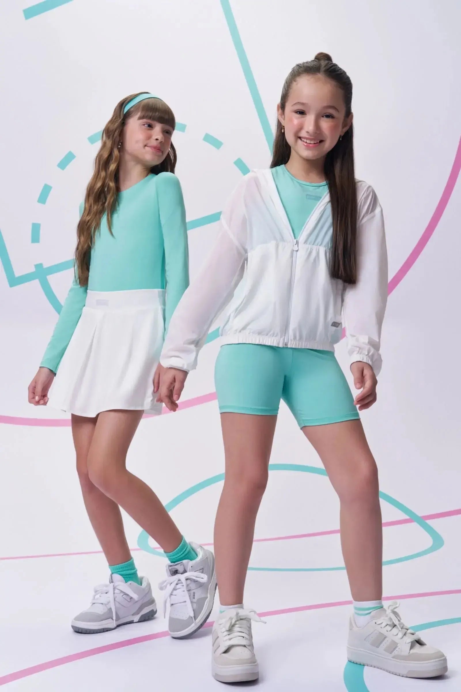 Saia em Malha UV50 com Shorts Embutido 96268 Vic&Vicky Teen Menina