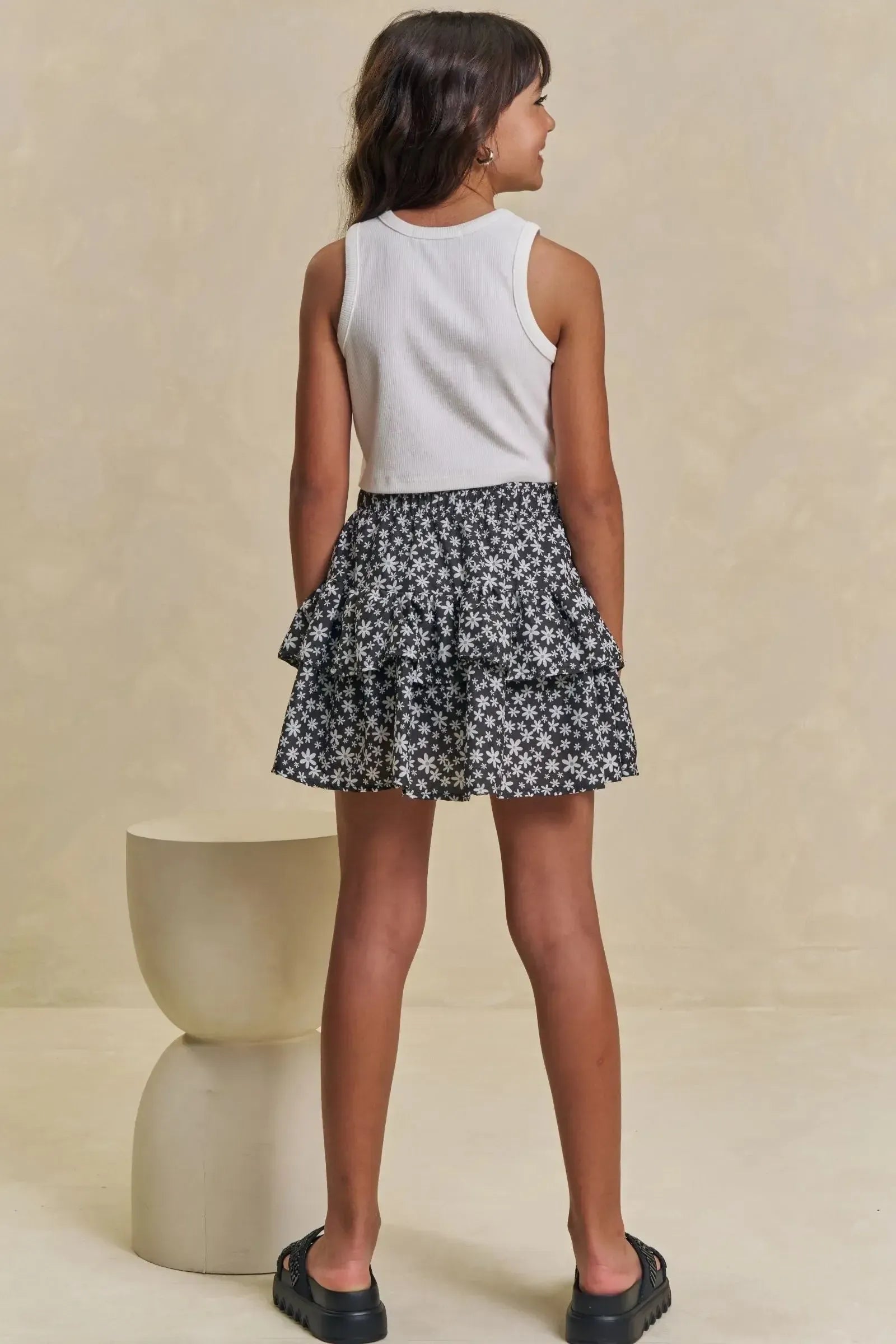 Saia em Tecido Plano Light Peach com Shorts Embutido 94615 Lilimoon Teen Menina