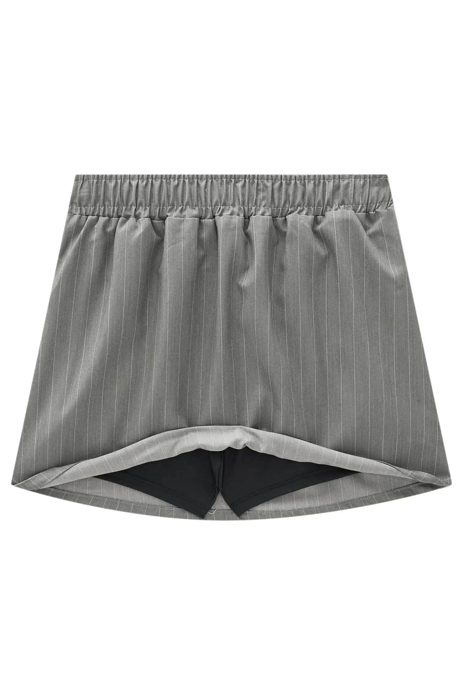 Saia em Tecido Plano Risca de Giz com Shorts Embutido 83193 Lilimoon Teen Menina