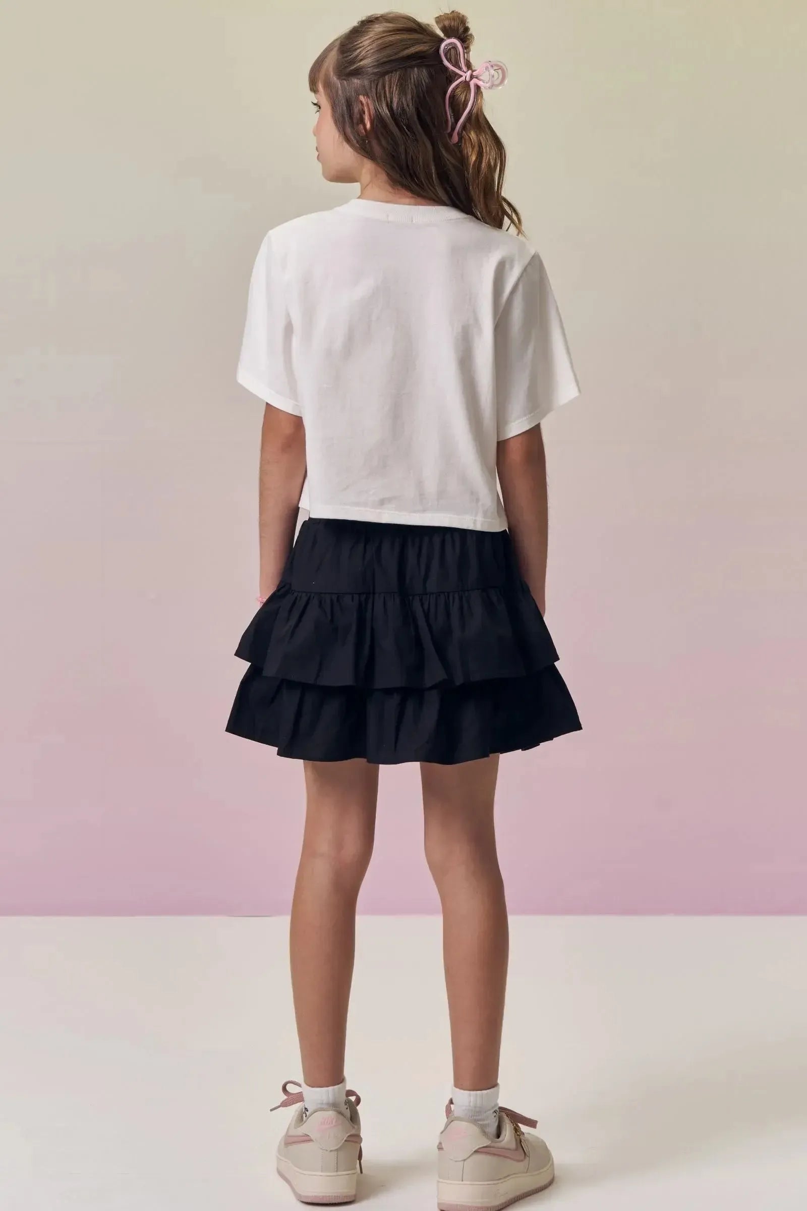 Saia em Tricoline com Elastano e Shorts Embutido 95342 Vic&Vicky Teen Menina