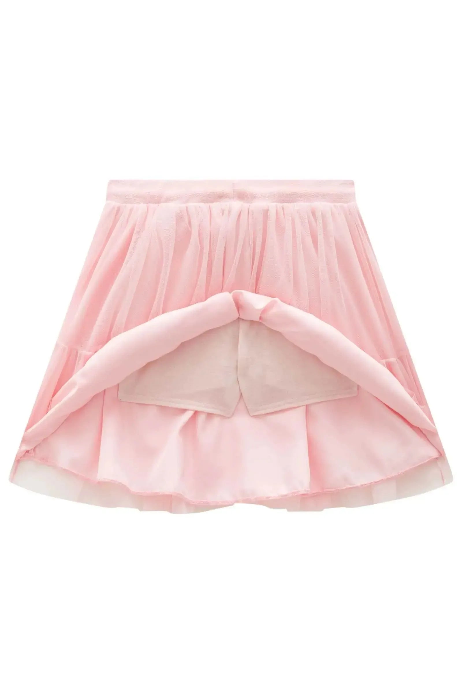 Saia em Tule com Elastano. Com Shorts Embutido 89221 Infanti Infantil Menina