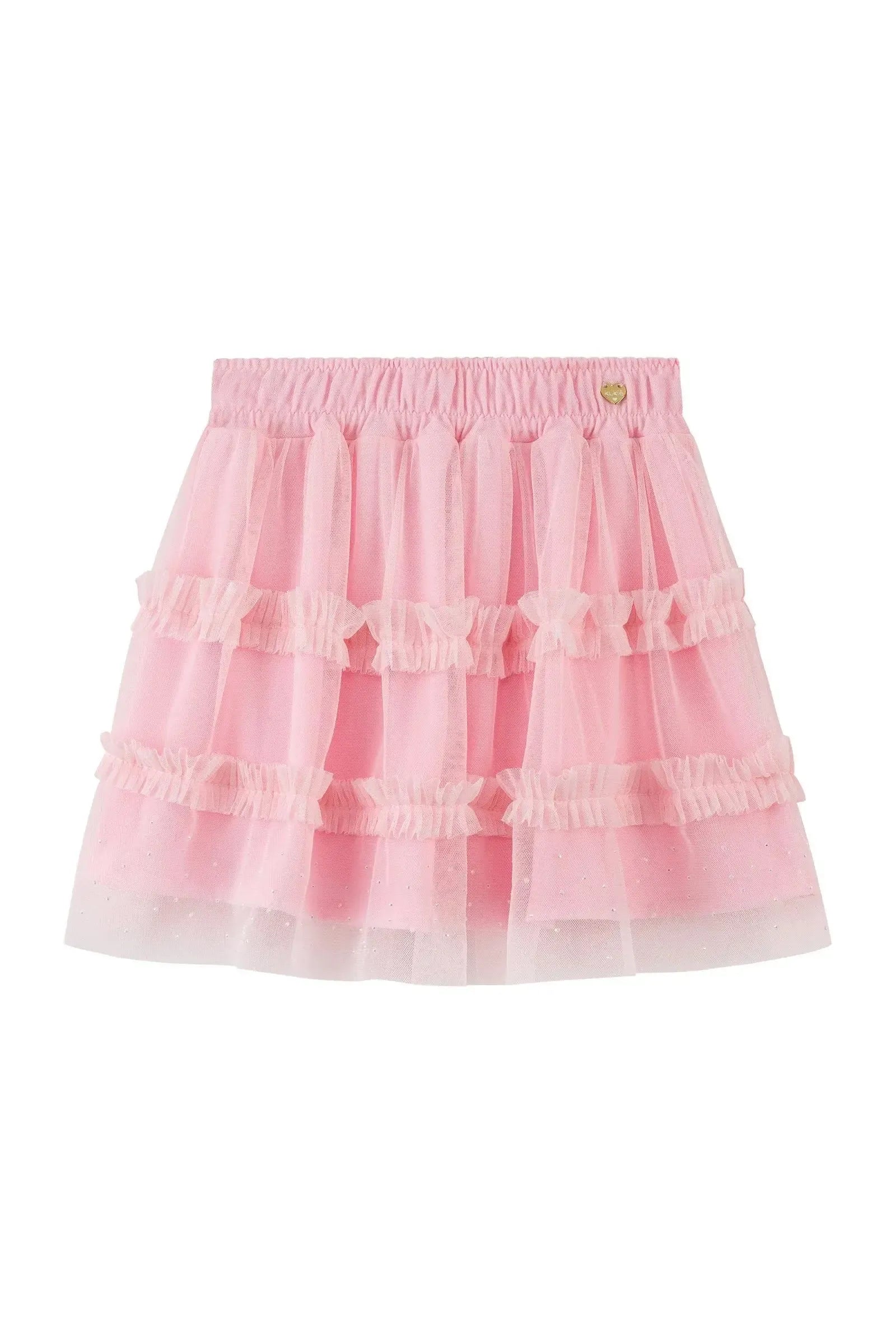 Saia em Tule com Elastano (com Shorts Embutido) 90930 Kukiê Infantil Menina