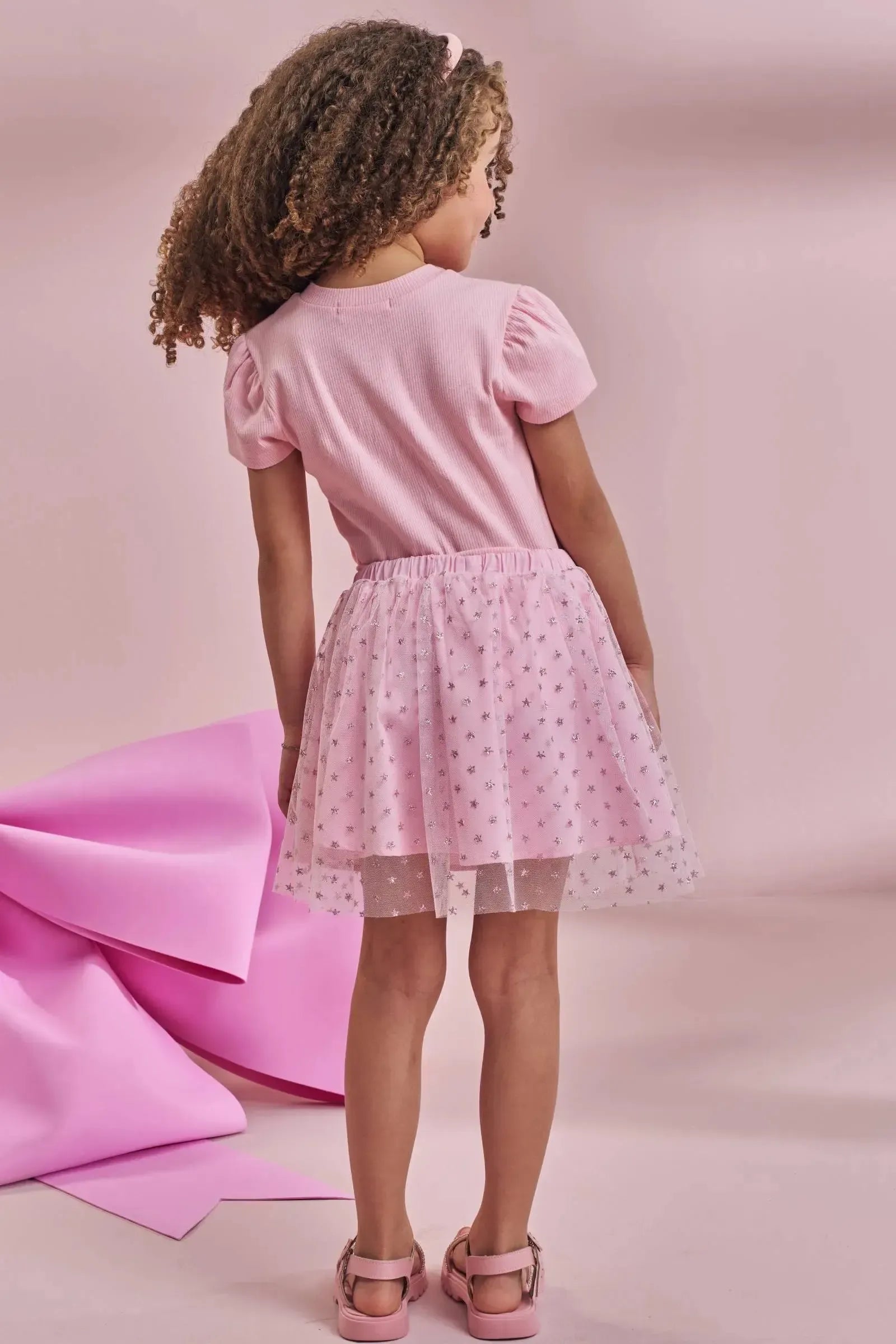 Saia em Tule Glitter Estrelas 97262 Kukiê Infantil Menina