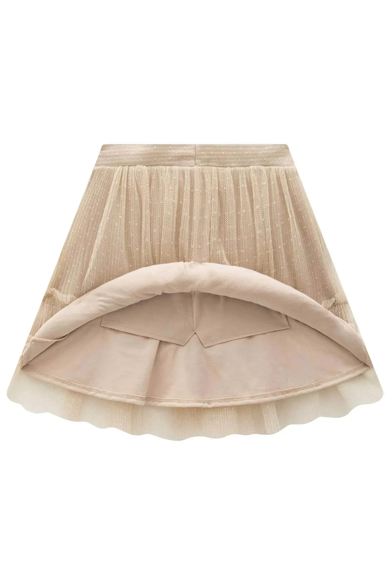 Saia em Tule Plissado Poá. Com Shorts Embutido 91891 Infanti Infantil Menina