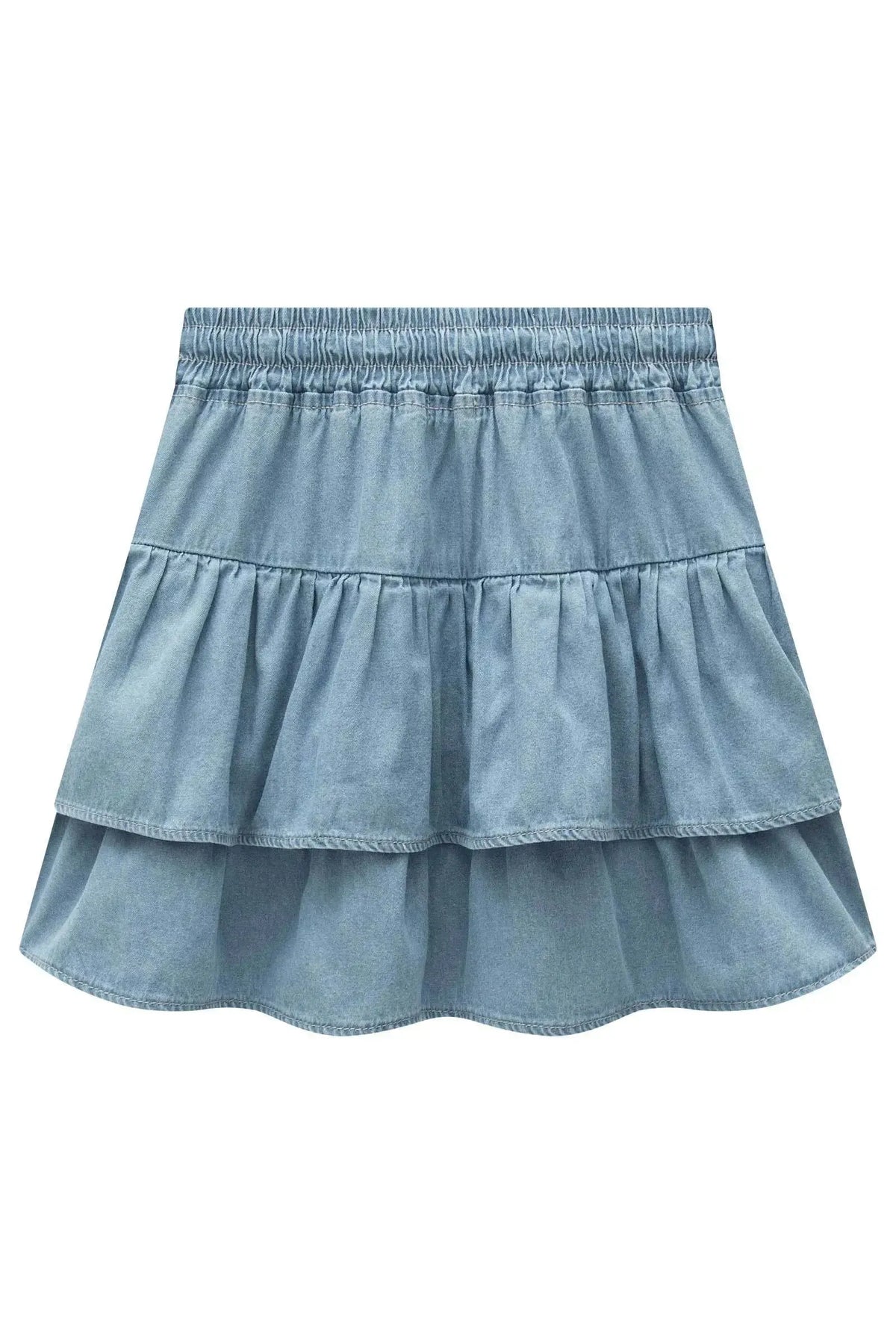 Saia Ruffles em Jeans 98195 Vic Teen Menina
