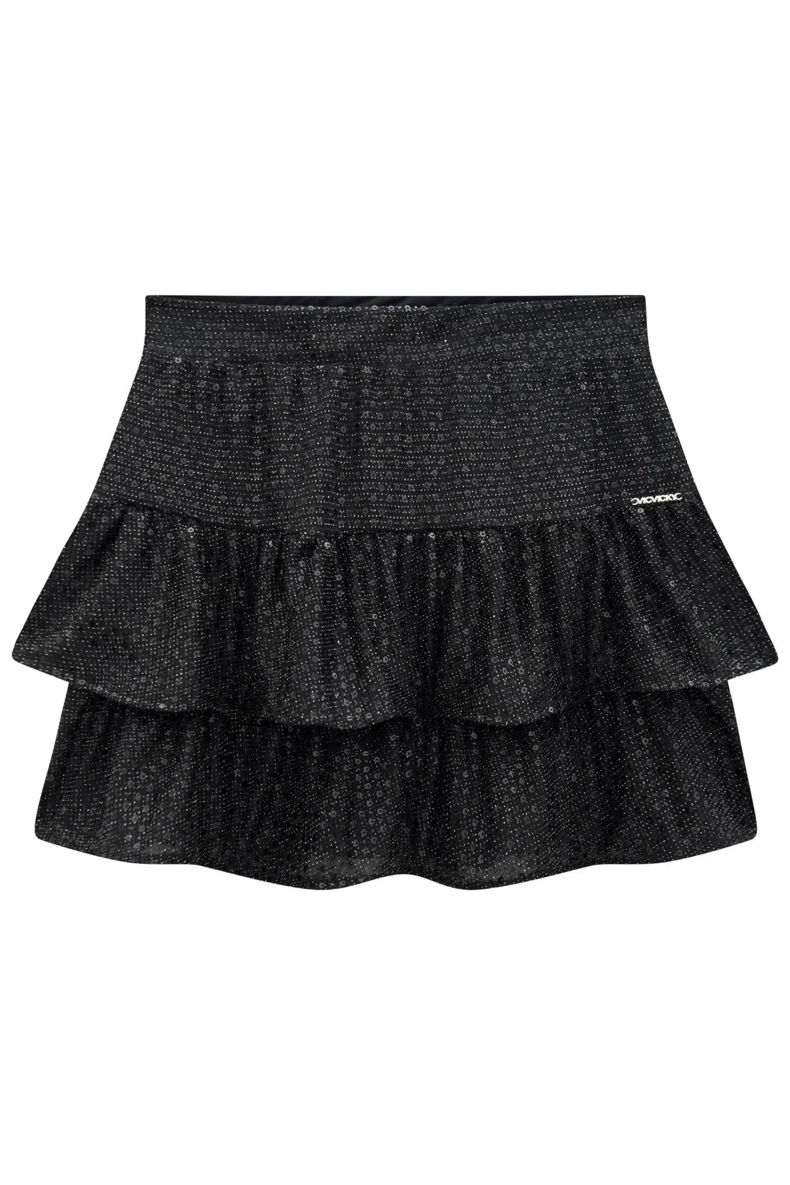 Saia Ruffles em Malha Brilho com Shorts Embutido 96927 Vic&Vicky Teen Menina