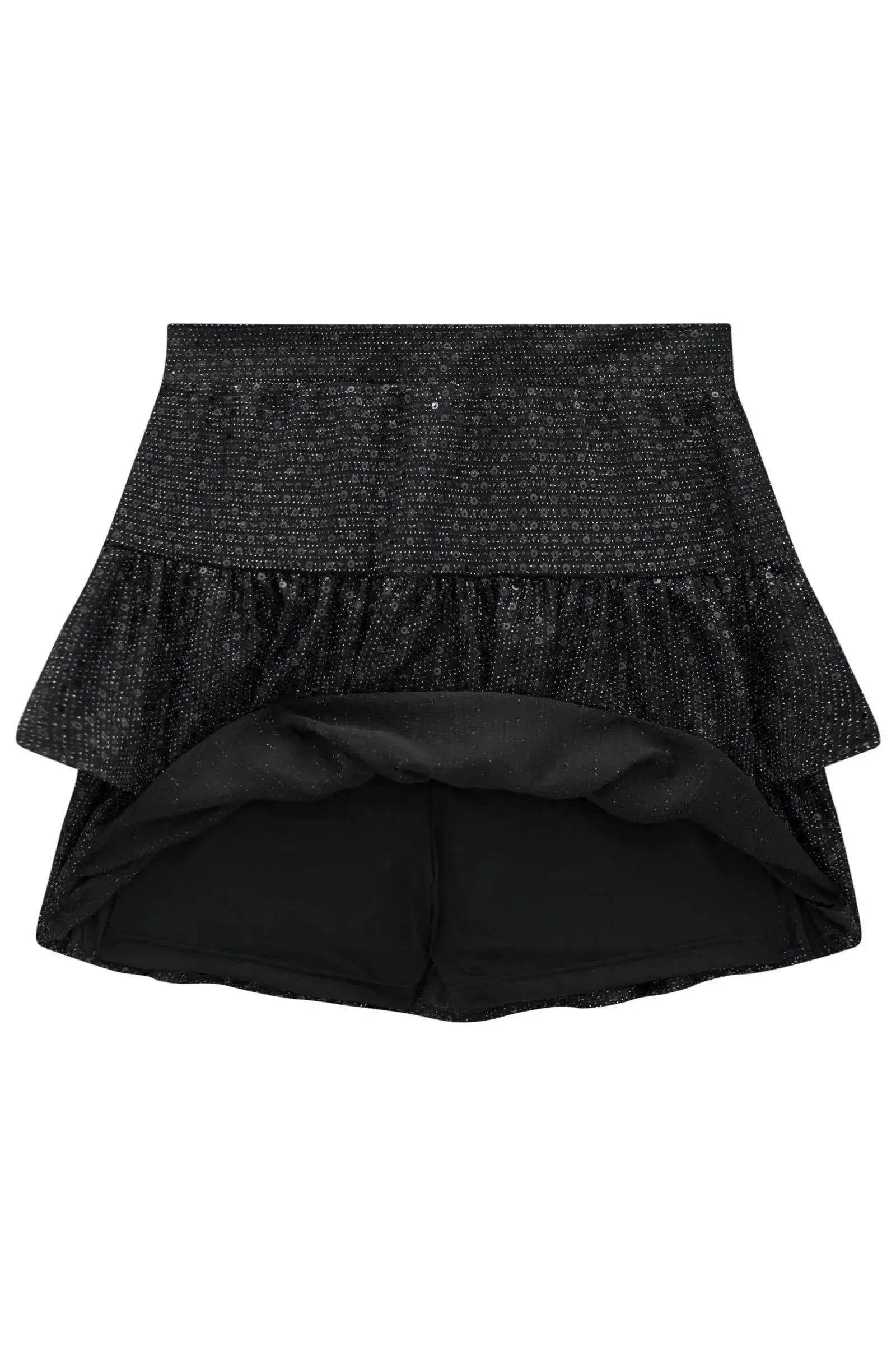 Saia Ruffles em Malha Brilho com Shorts Embutido 96927 Vic&Vicky Teen Menina