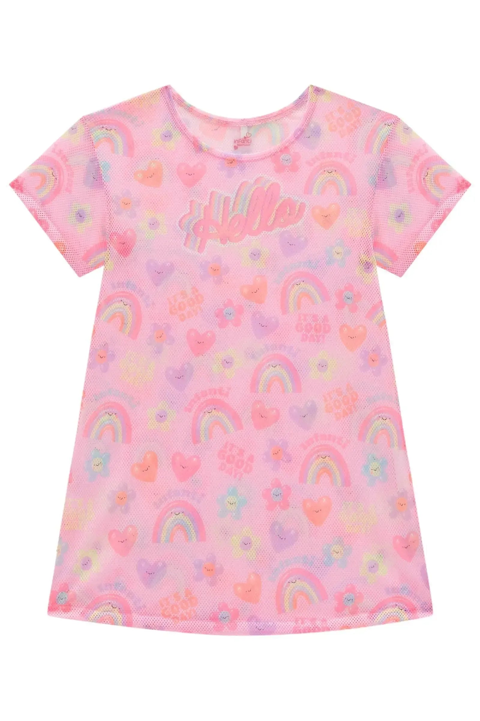 Saída de Praia em Tela Fashion 98398 Infanti Infantil Menina