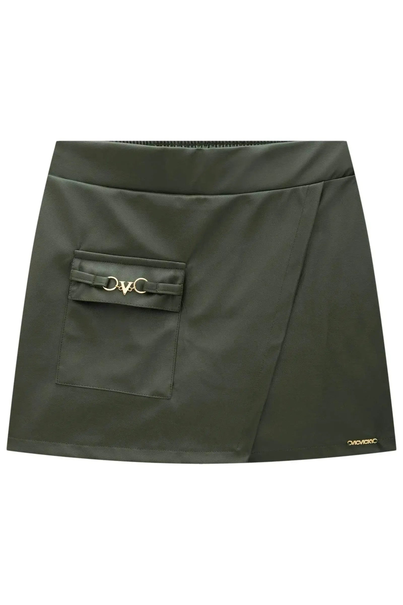 Short Saia em Couro Sintético 89431 Vic&Vicky Teen Menina