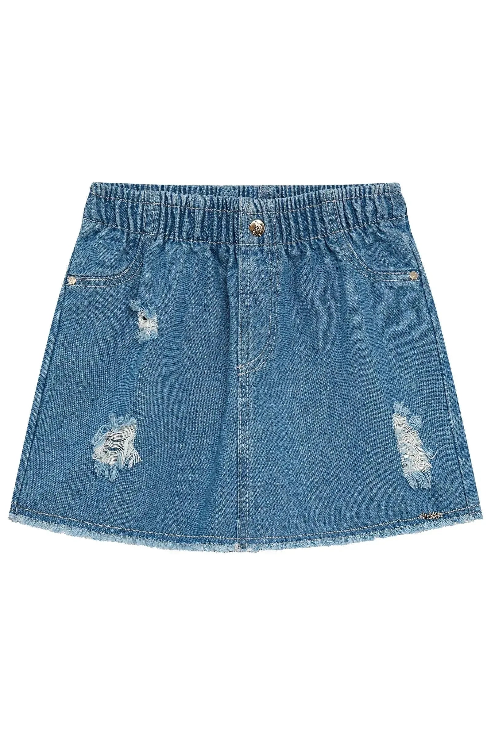 Short Saia em Jeans 94861 Kukiê Infantil Menina
