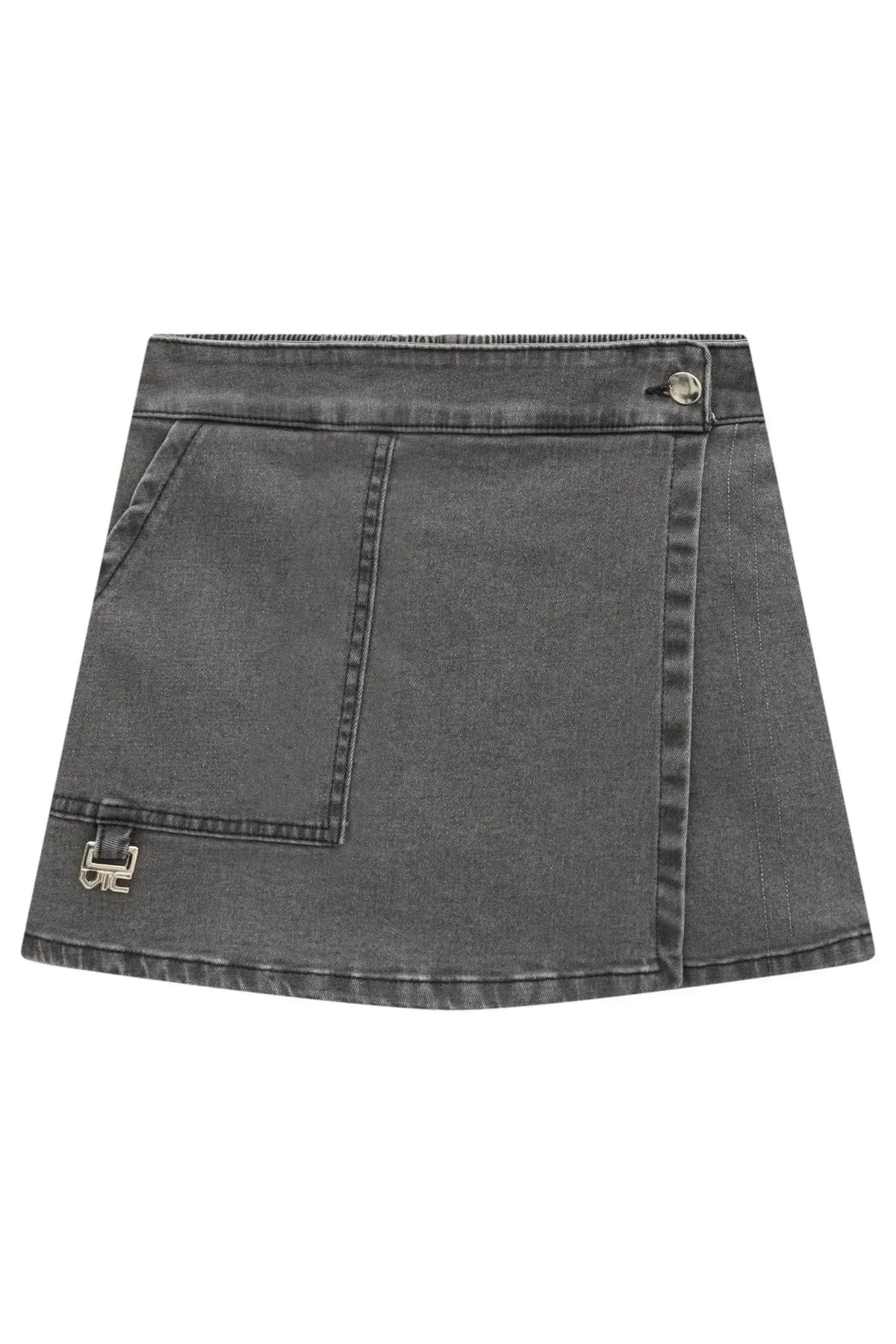 Short Saia em Jeans Black com Elastano 99084 Vic Teen Menina