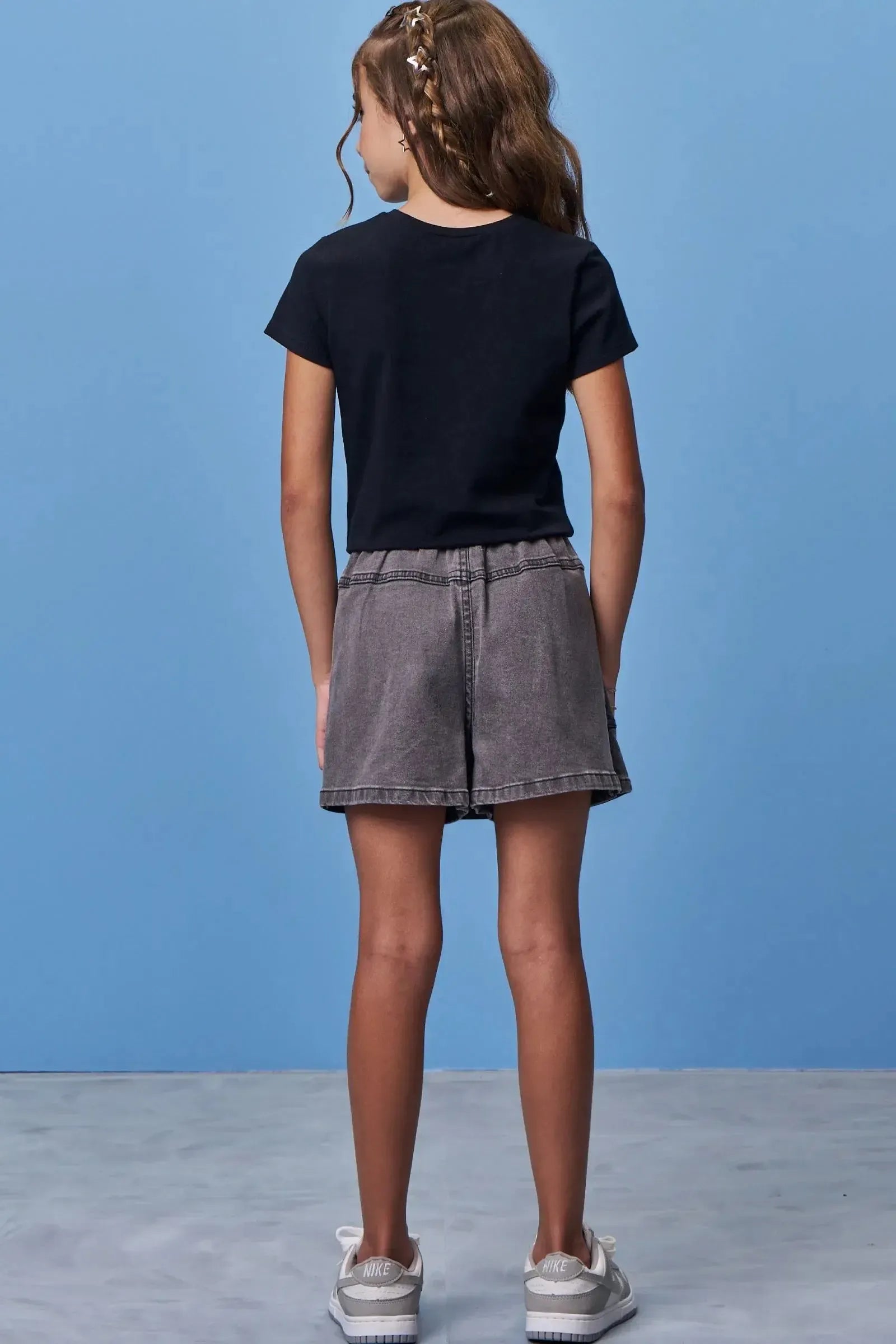 Short Saia em Jeans Black com Elastano 99084 Vic Teen Menina