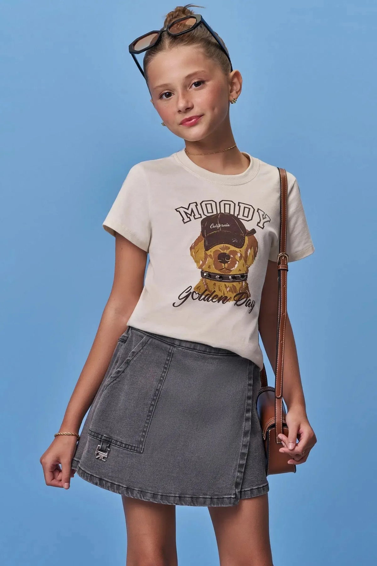 Short Saia em Jeans Black com Elastano 99084 Vic Teen Menina