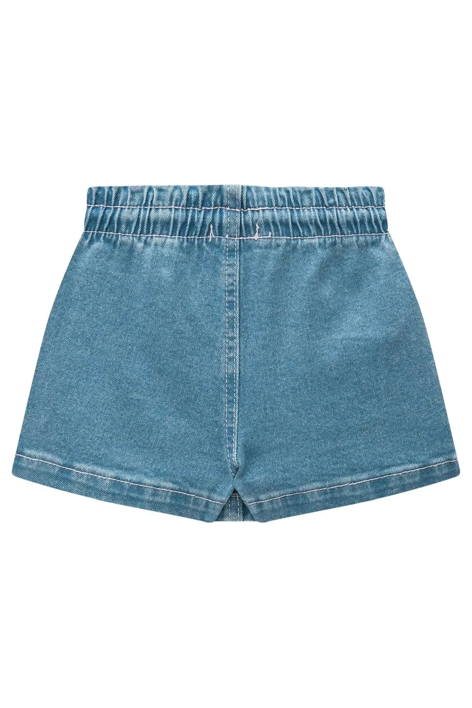 Short Saia em Jeans com Elastano 83663 Infanti Bebê Menina