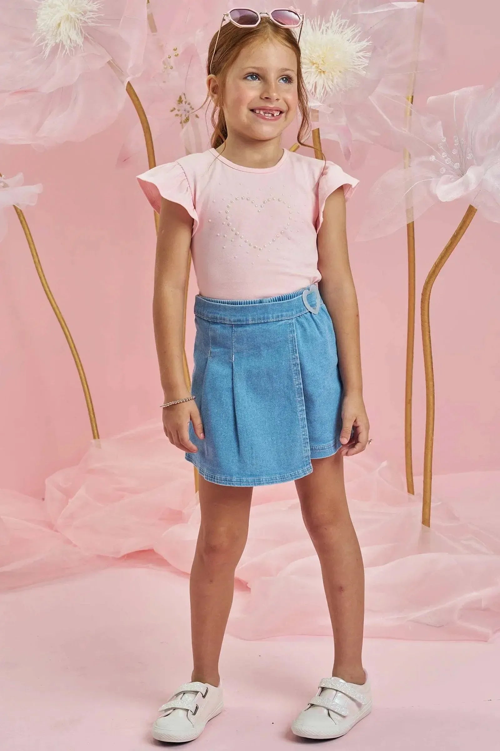 Short Saia em Jeans com Elastano 83692 Infanti Infantil Menina