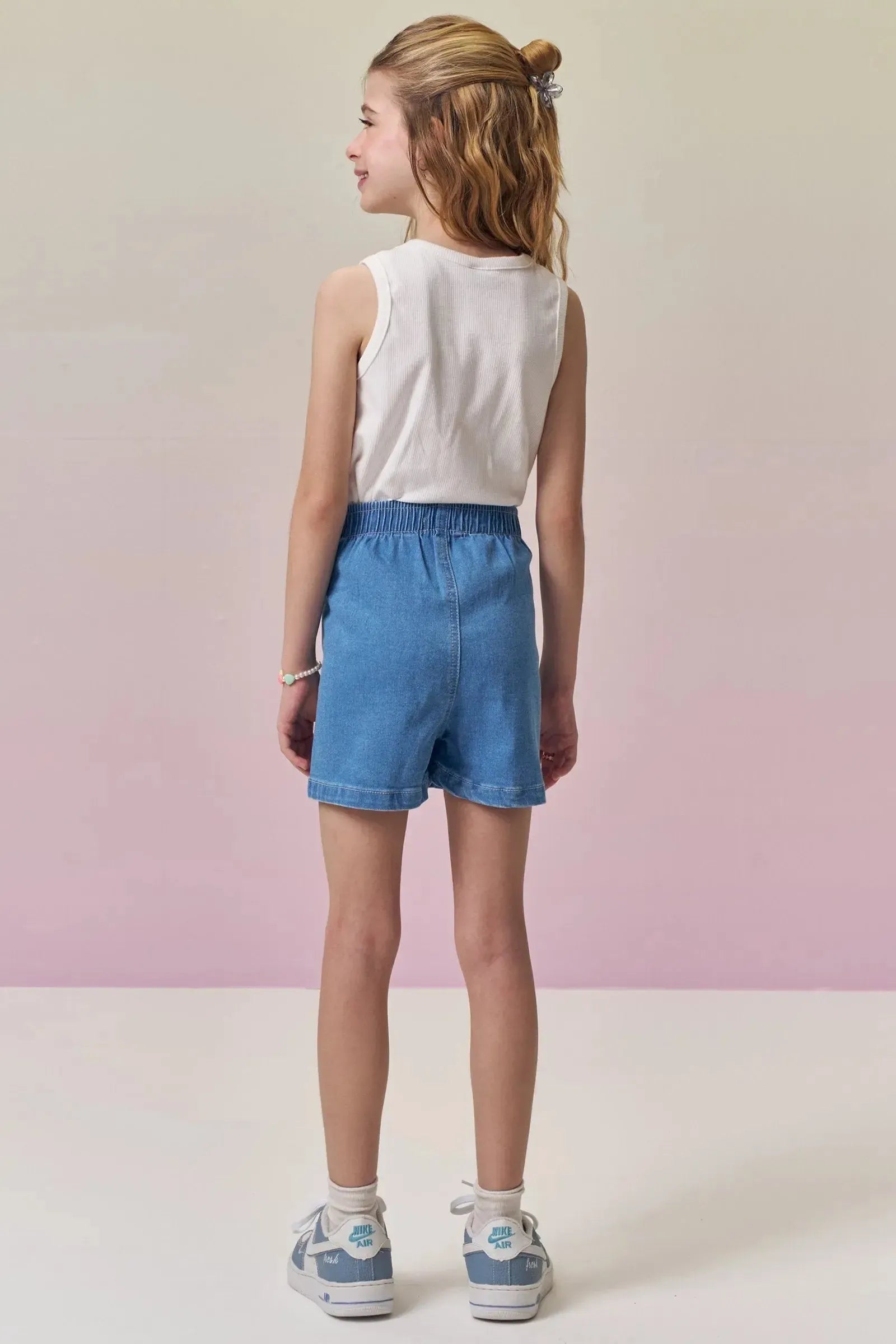 Short Saia em Jeans com Elastano 94990 Vic&Vicky Teen Menina