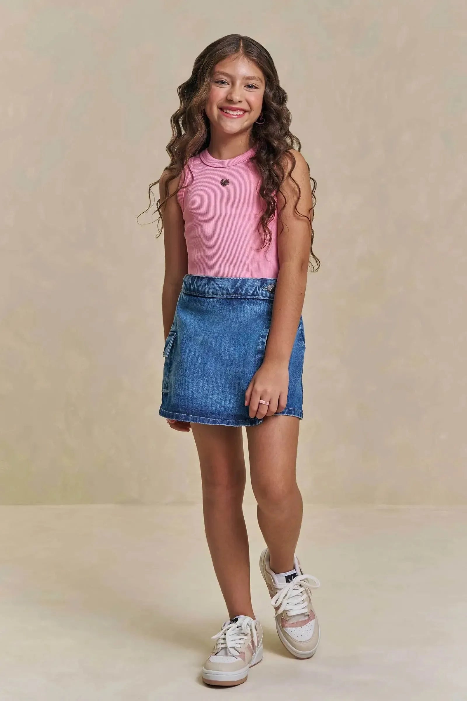 Short Saia em Jeans Zef 94634 Lilimoon Teen Menina