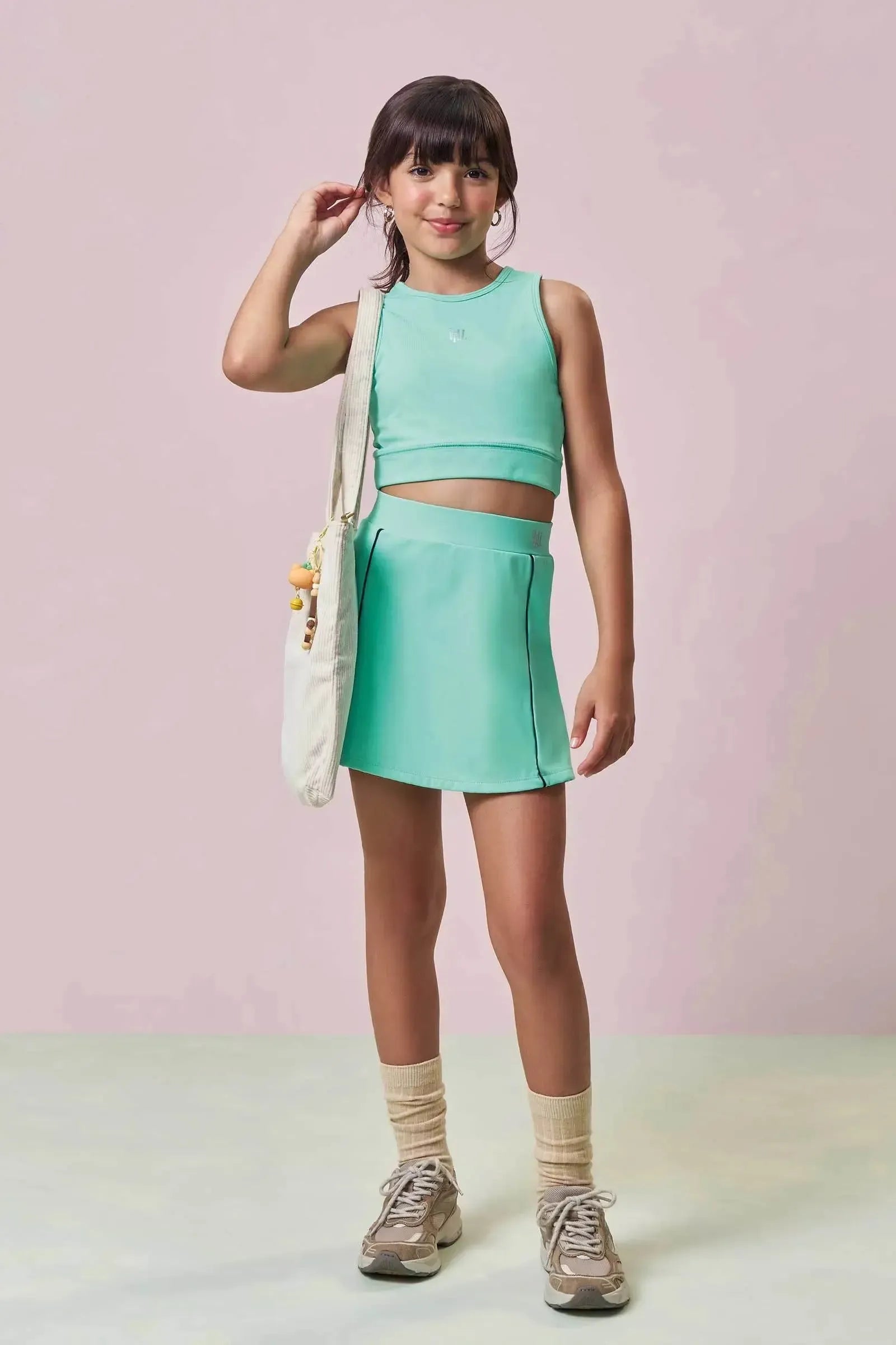 Short Saia em Malha Poliamida com Proteção UV 50+ 96482 Lilimoon Teen Menina
