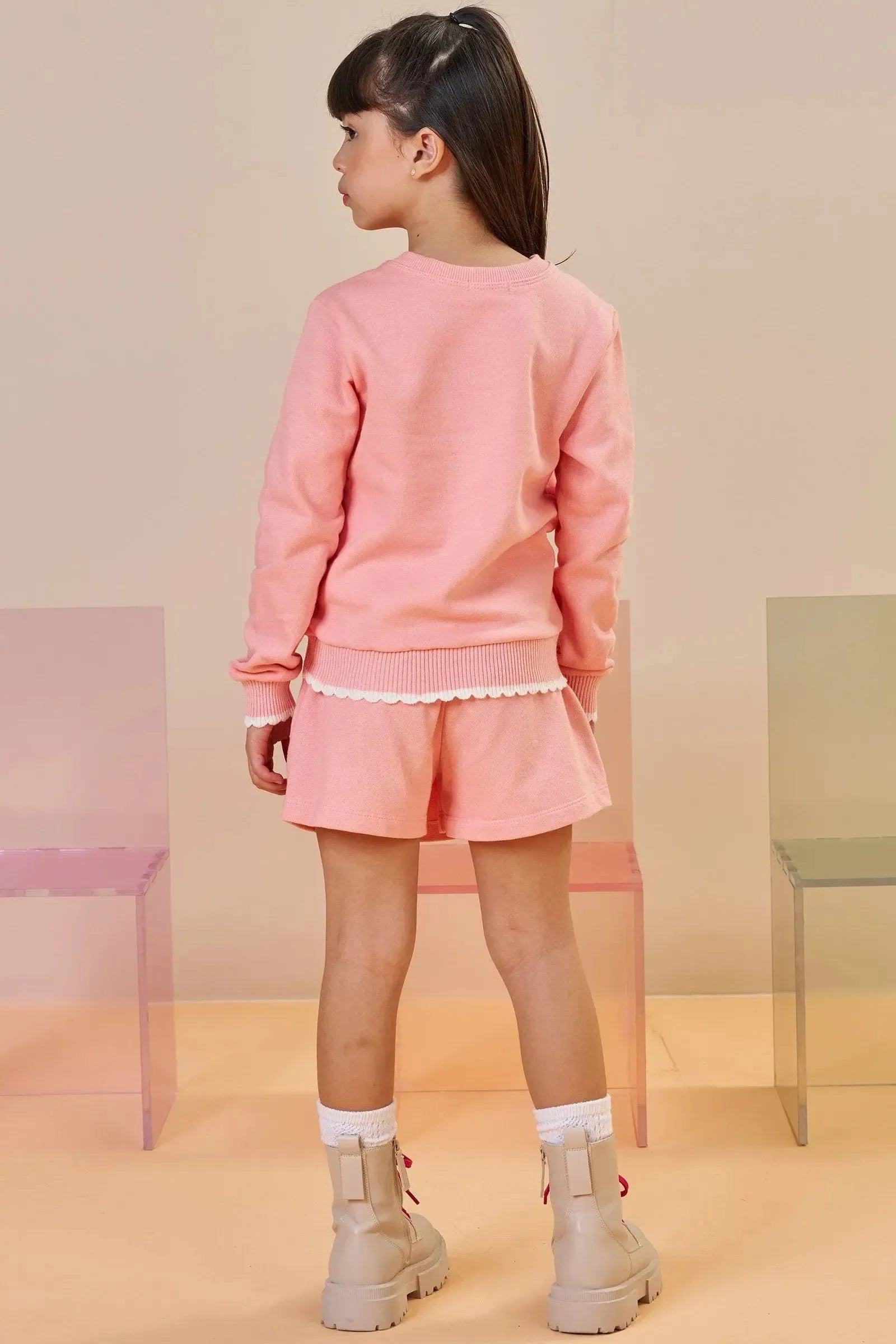 Short Saia em Moletwill 92492 Infanti Infantil Menina