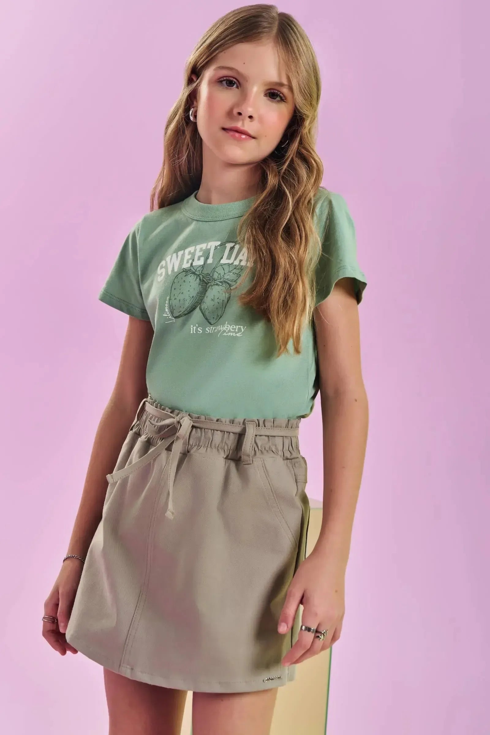 Short Saia em Sarja com Elastano 83404 Lilimoon Teen Menina