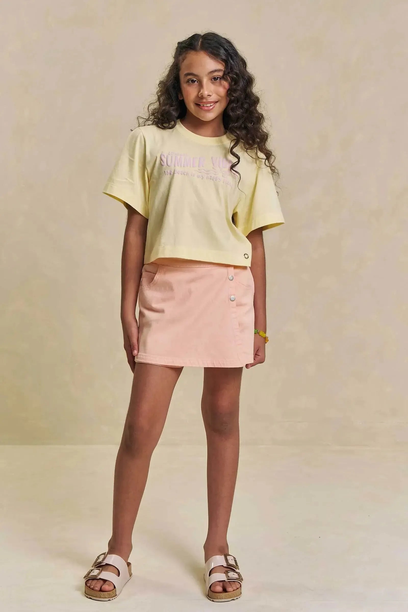 Short Saia em Sarja com Elastano 94873 Lilimoon Teen Menina