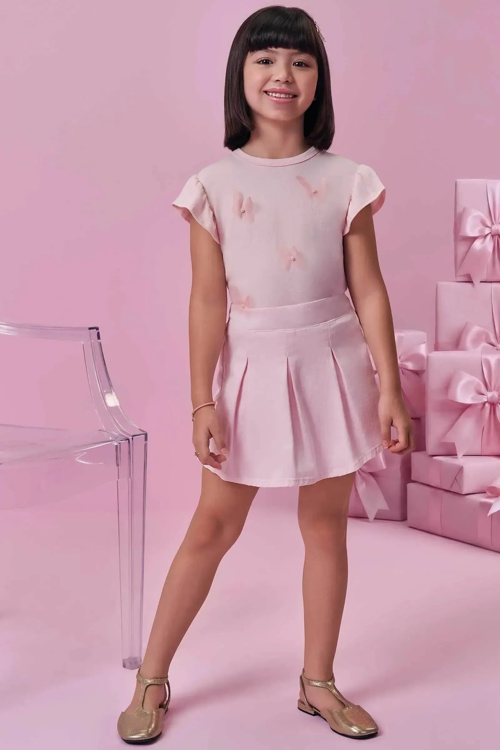 Short Saia em Sarja com Elastano 98802 Kukiê Infantil Menina