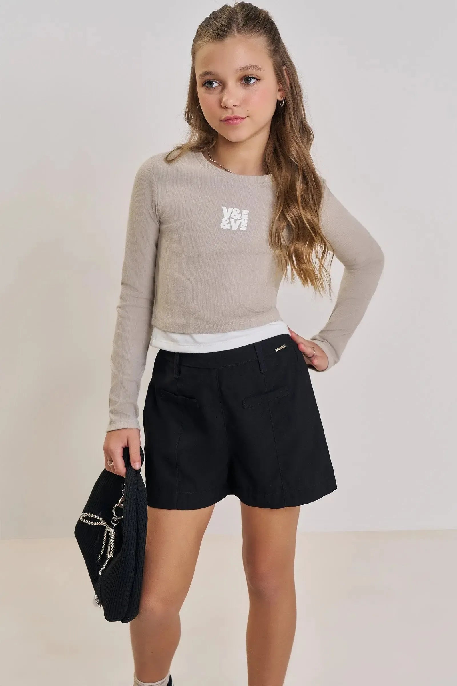 Shorts em Alfaiataria Marant 89428 Vic&Vicky Teen Menina