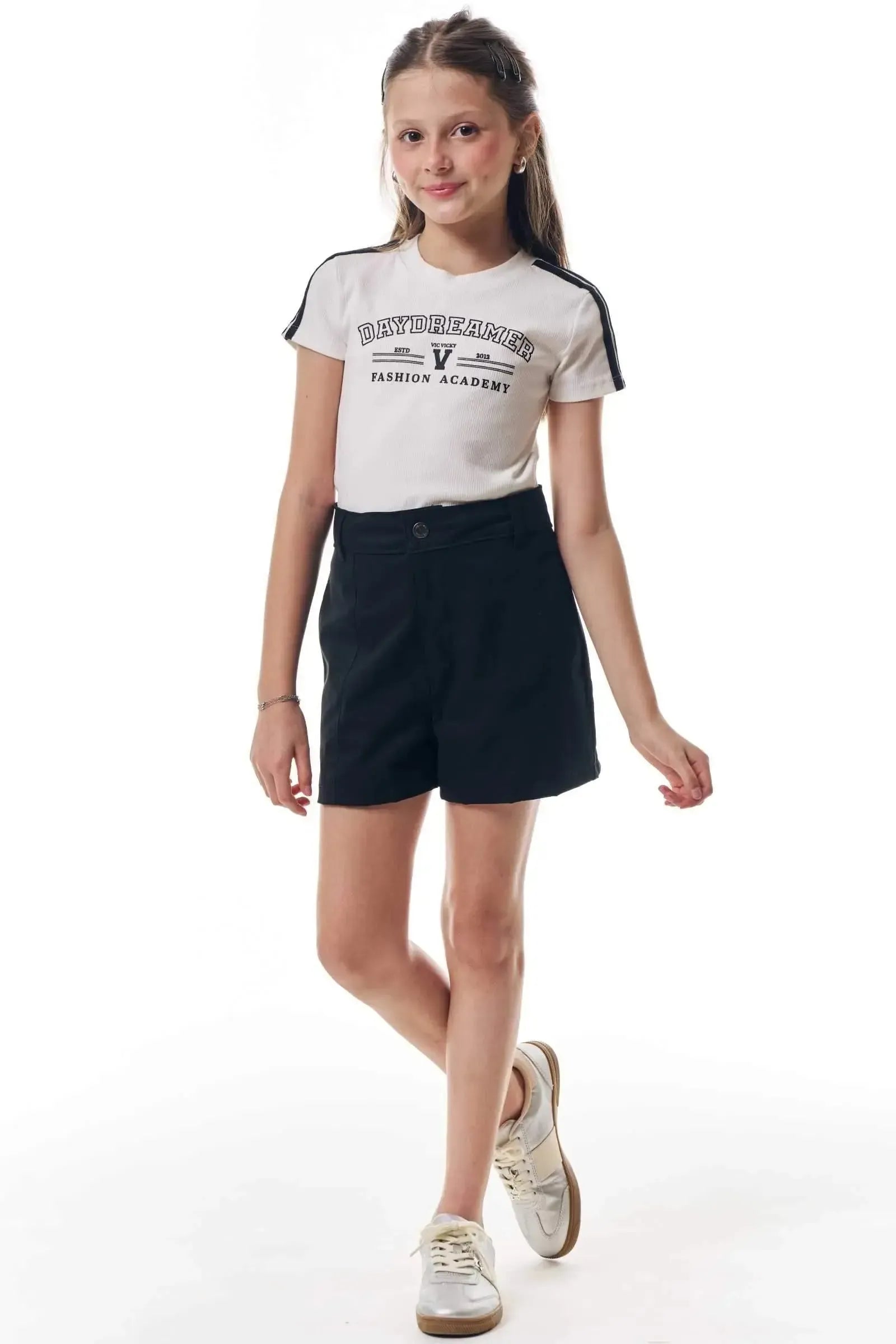 Shorts em Alfaiataria Tecno Cargo 95610 Vic&Vicky Teen Menina